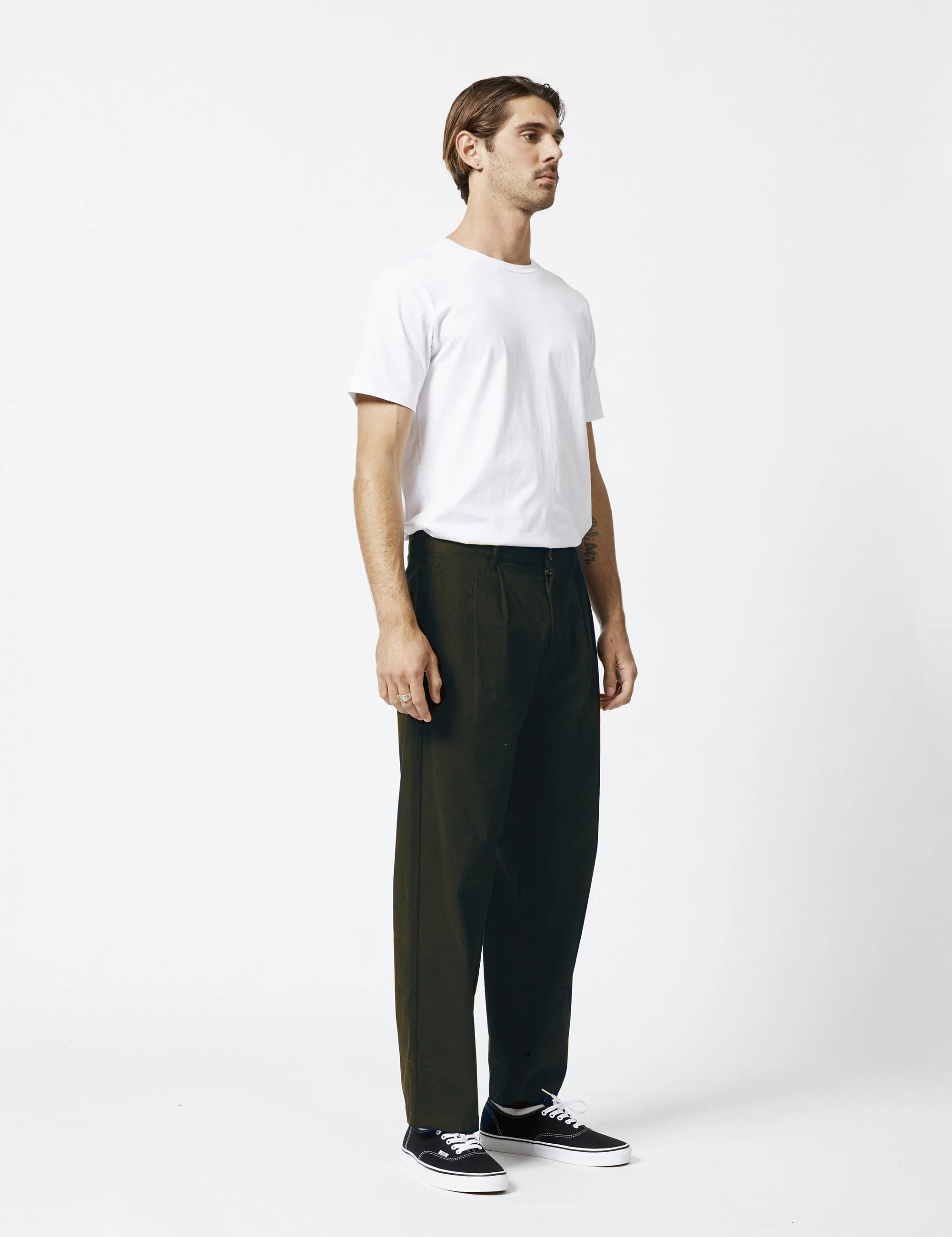 Brooklyn Pleated Pant - Dark Green - Image 3