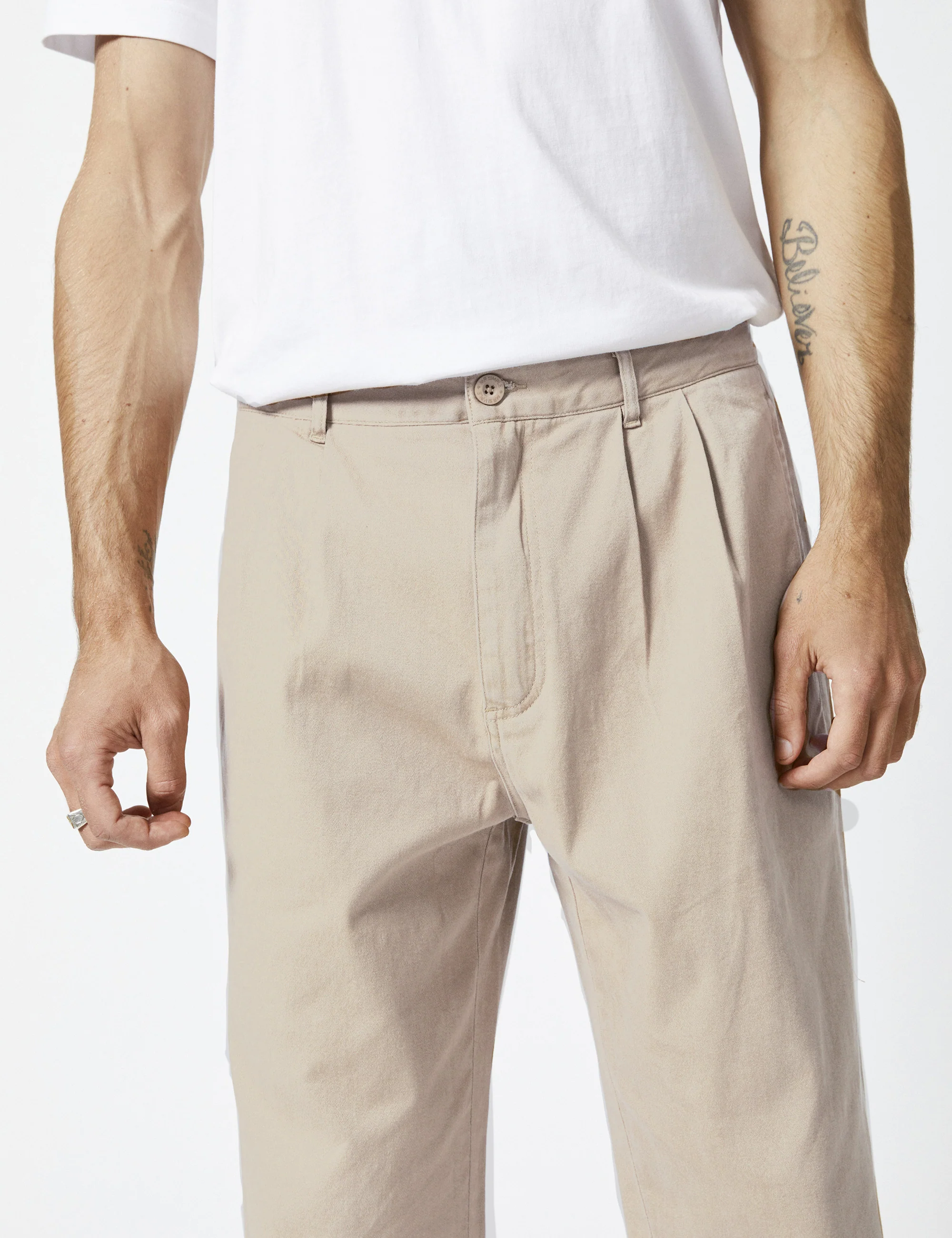 Brooklyn Pleated Pant - Stone - Image 12