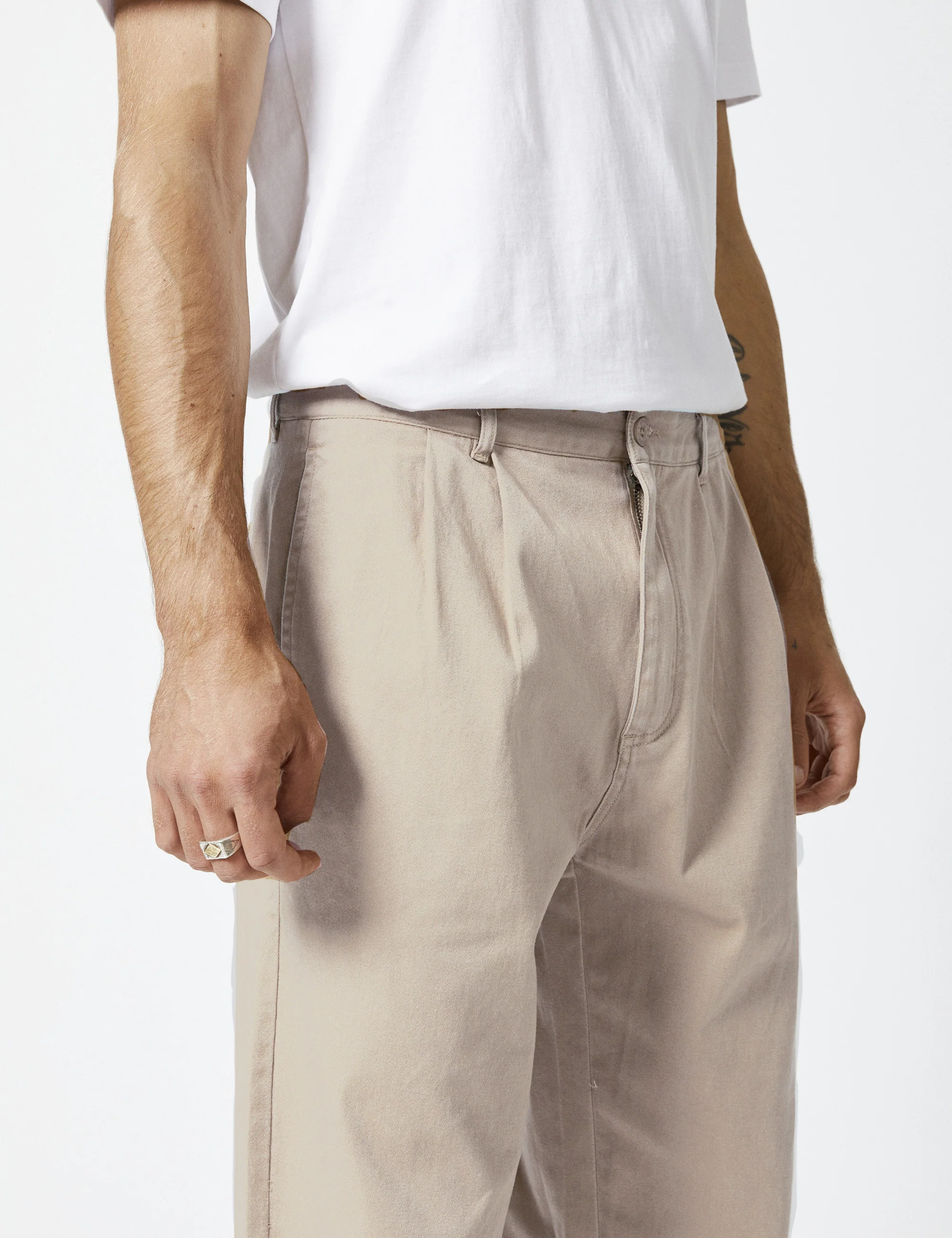 Brooklyn Pleated Pant - Stone - Image 13