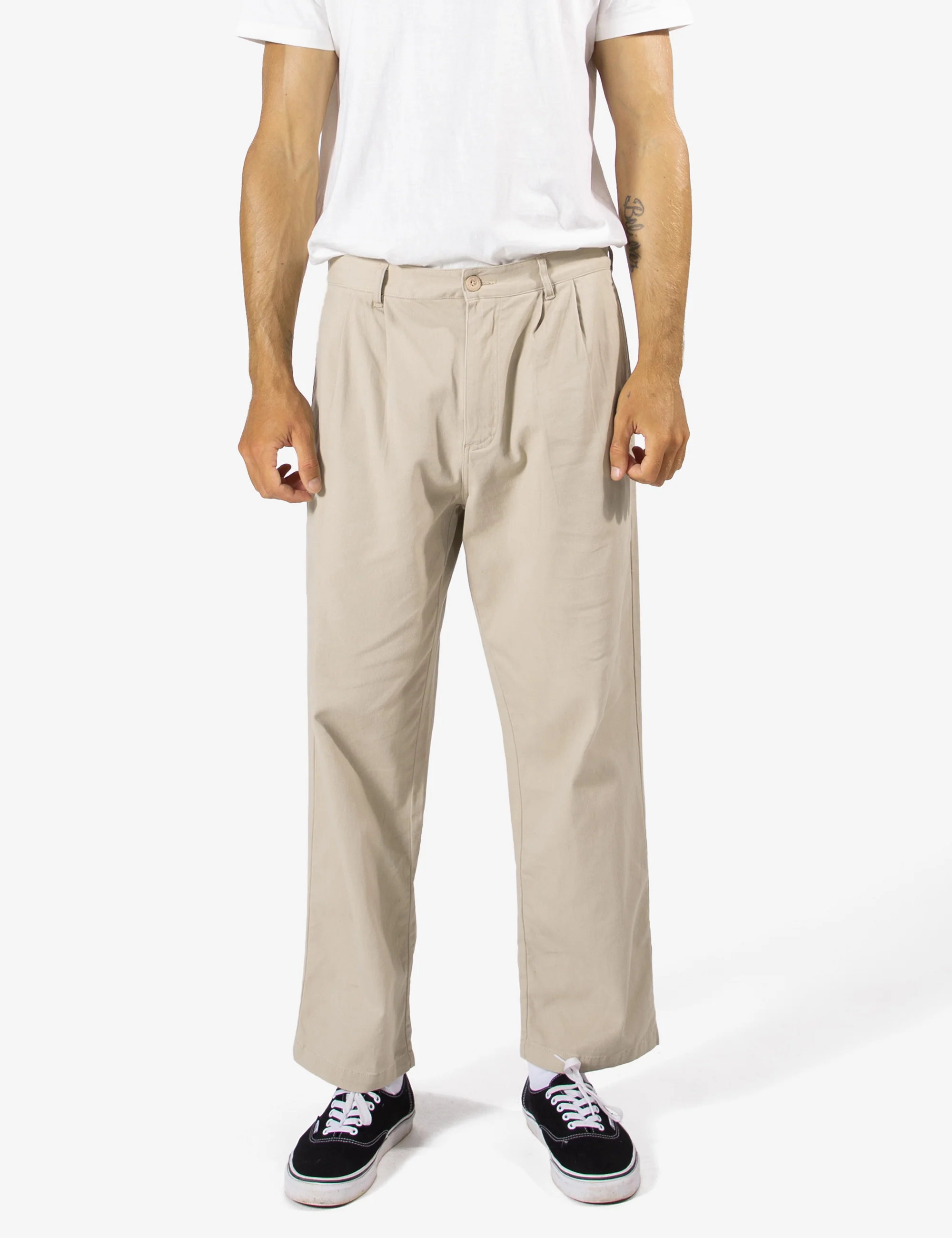 Brooklyn Pleated Pant - Stone - Image 5