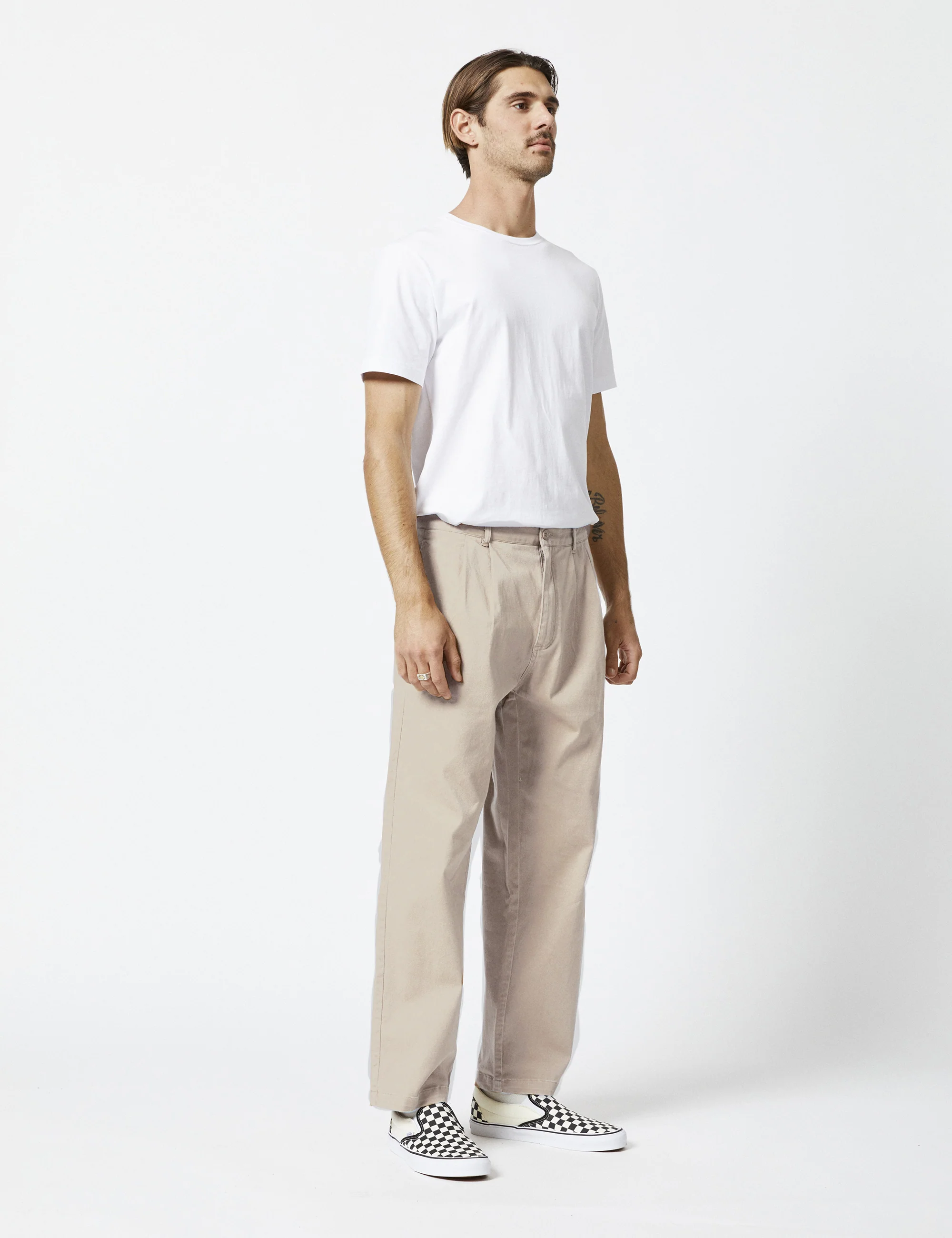 Brooklyn Pleated Pant - Stone - Image 6