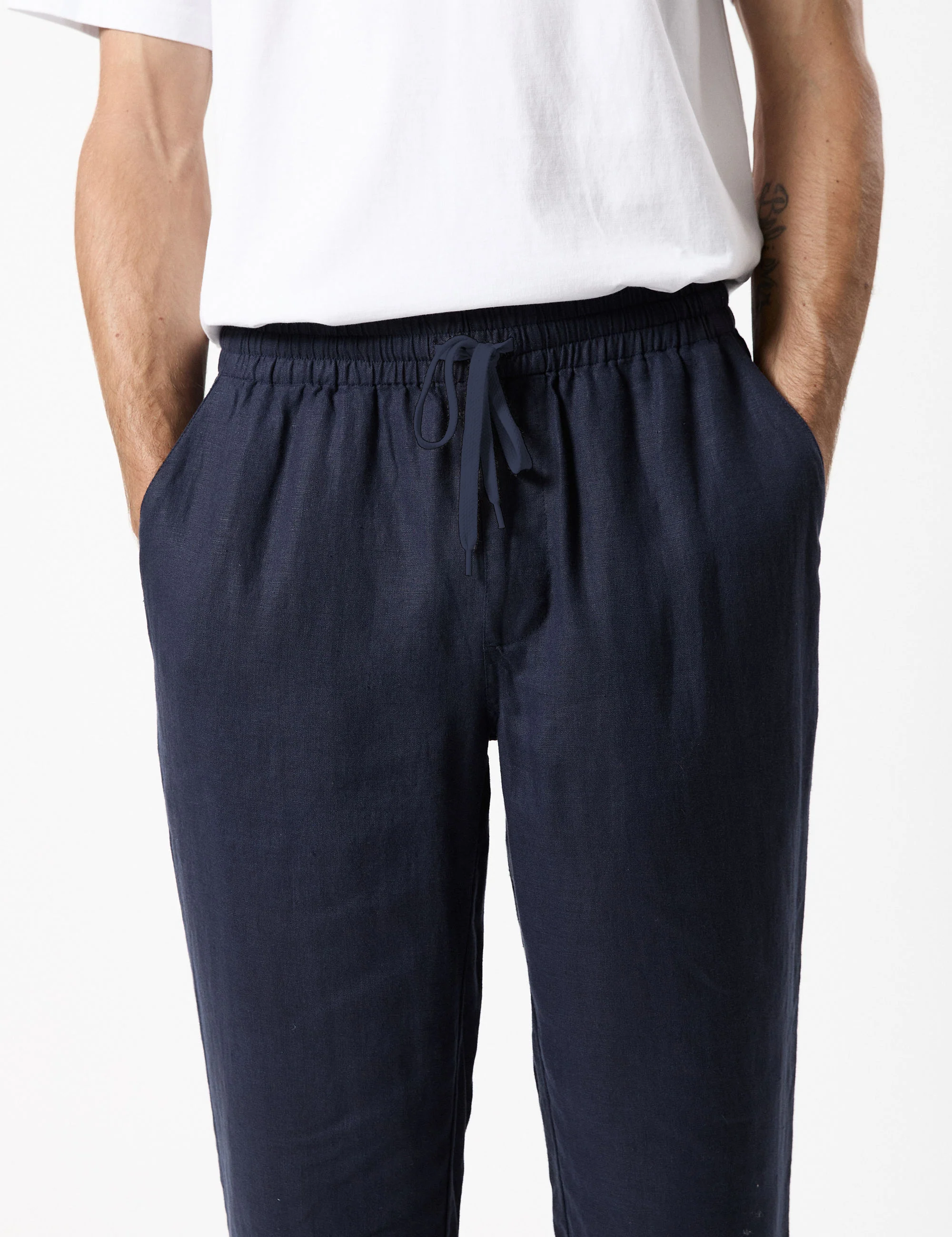 Burbank Linen Pant - Navy - Image 6