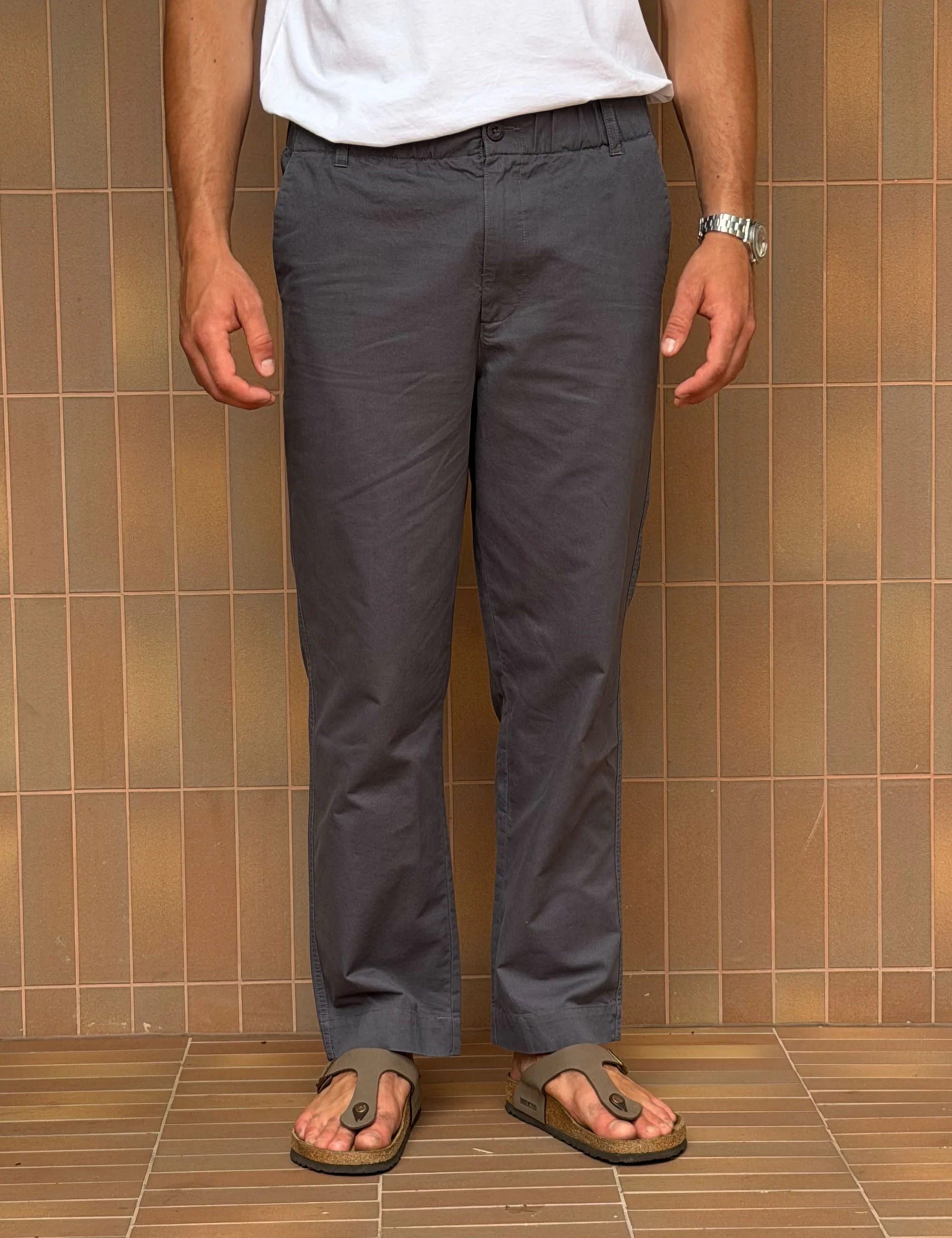Chad Elastic Waist Relaxed Pant - Charcoal - Image 3