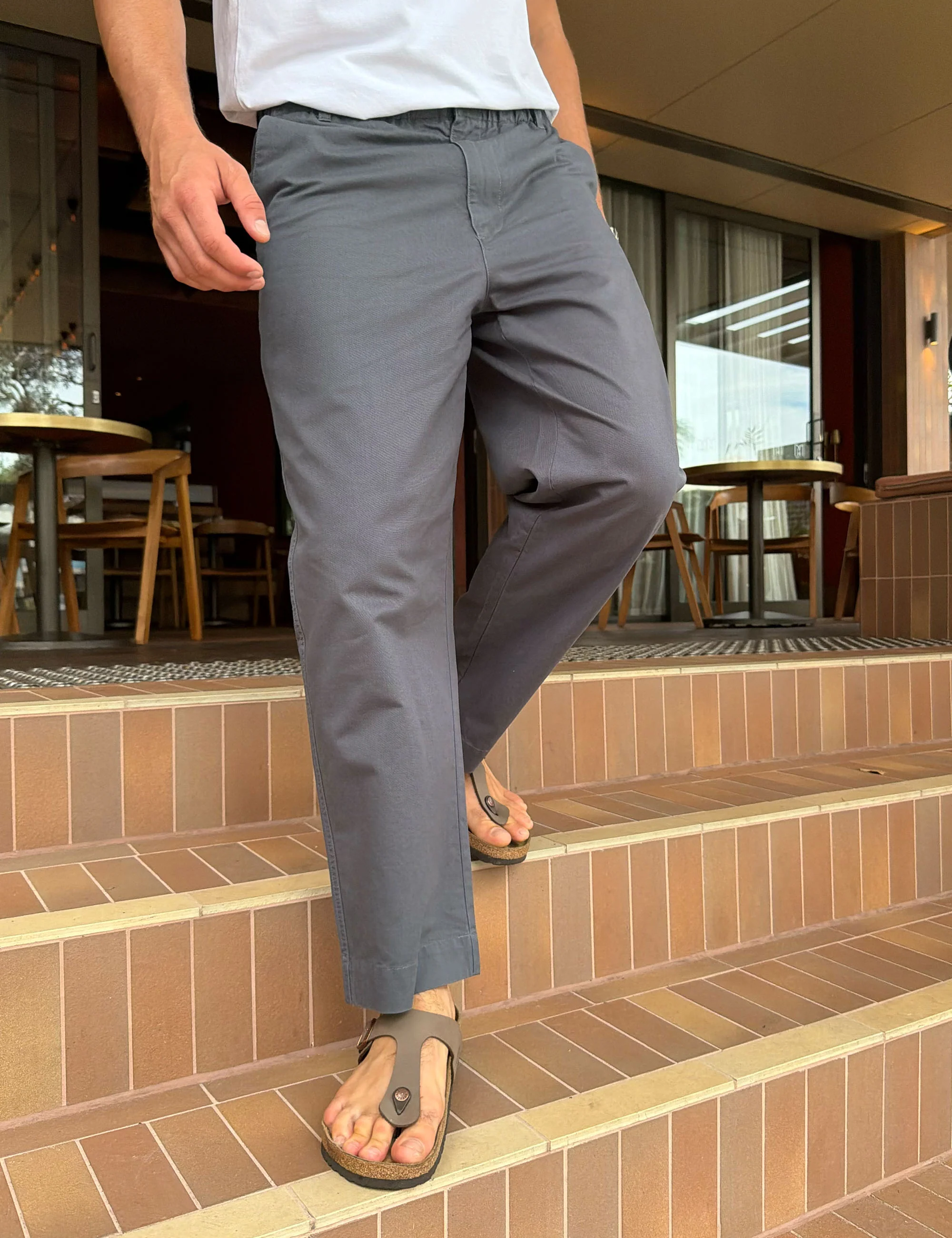 Chad Elastic Waist Relaxed Pant - Charcoal - Image 6