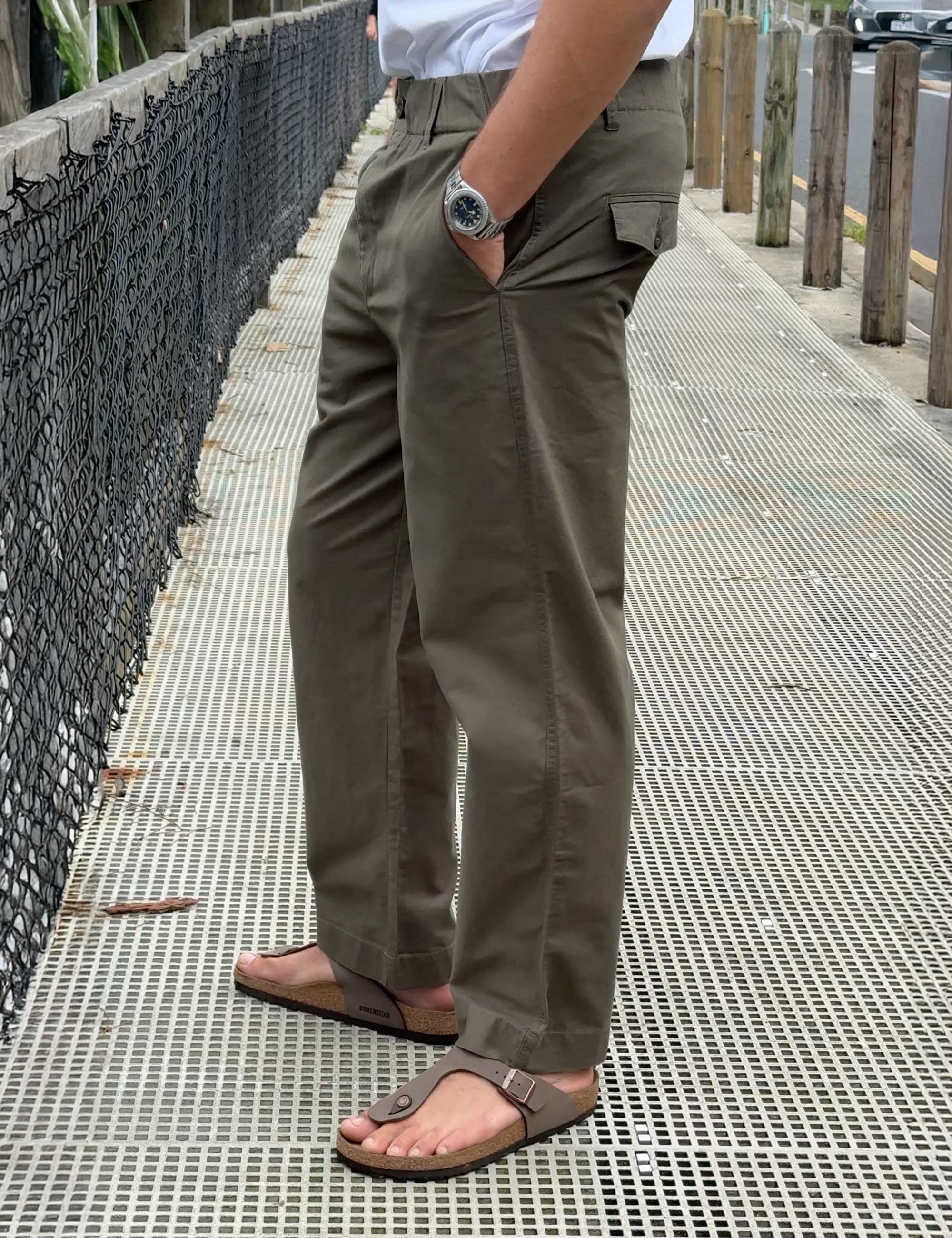 Chad Elastic Waist Relaxed Pant - Fatigue - Image 3