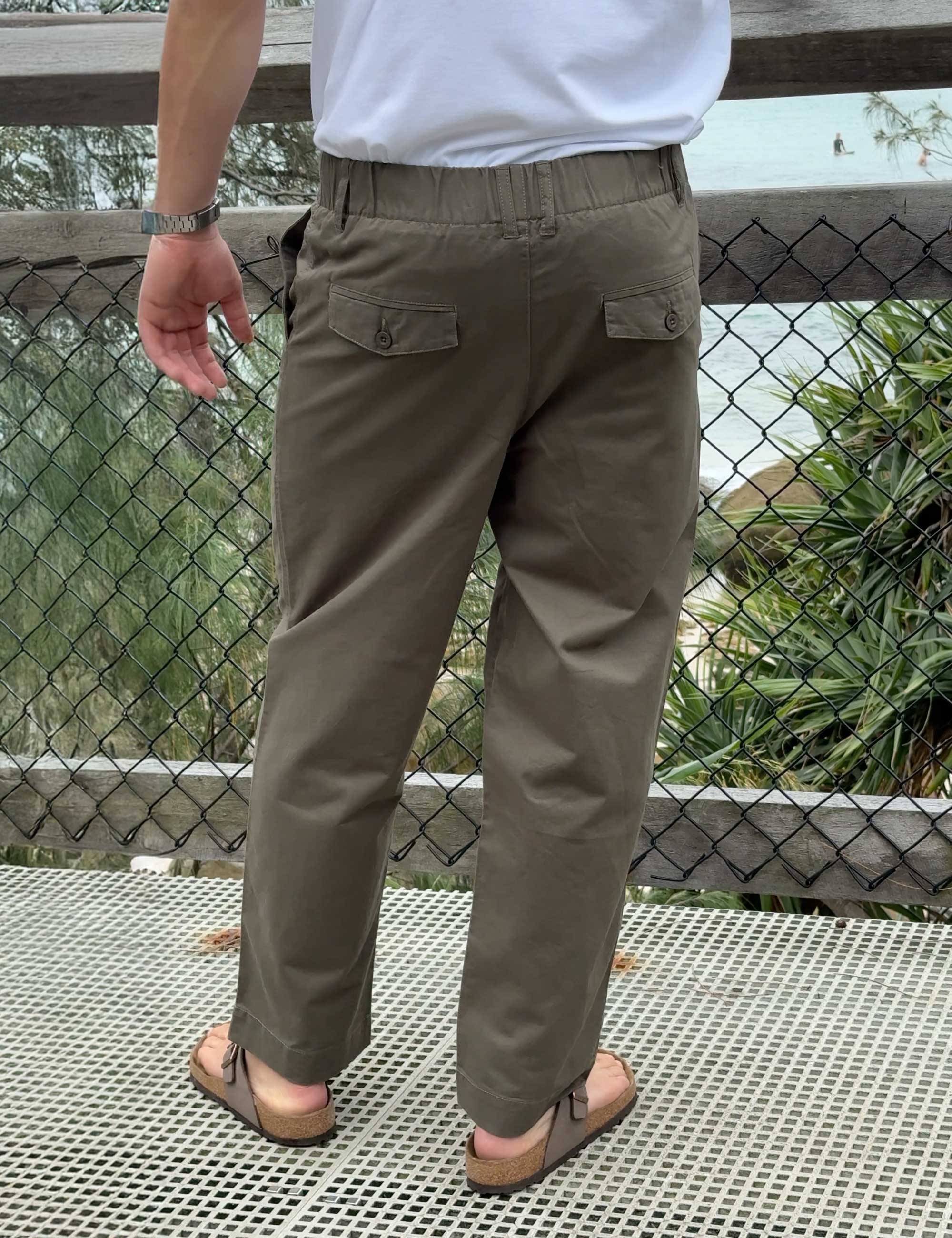Chad Elastic Waist Relaxed Pant - Fatigue - Image 4