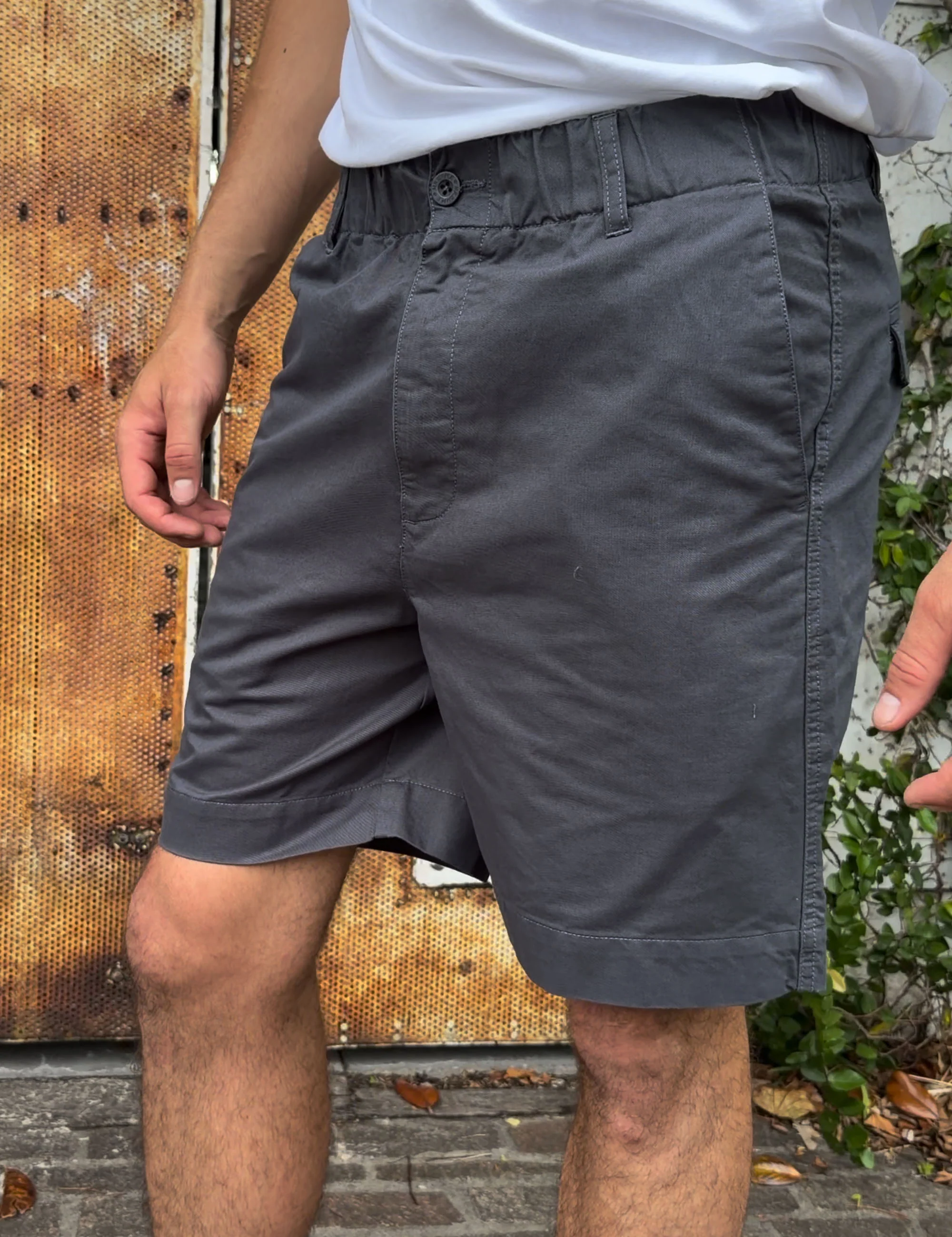 Chad Elastic Waist Relaxed Short - Charcoal - Image 5