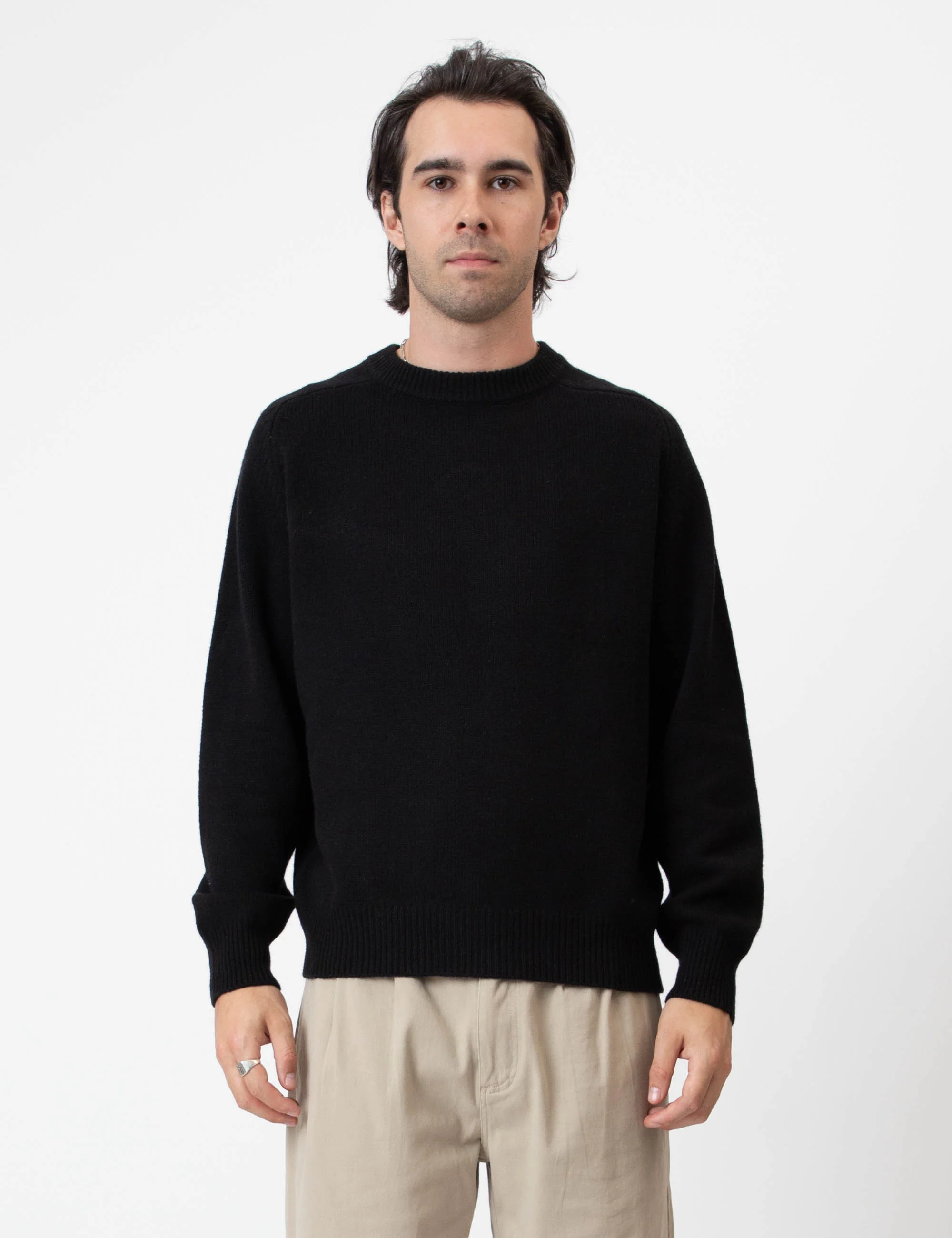 Fred Crew Wool Knit - Black - Image 5