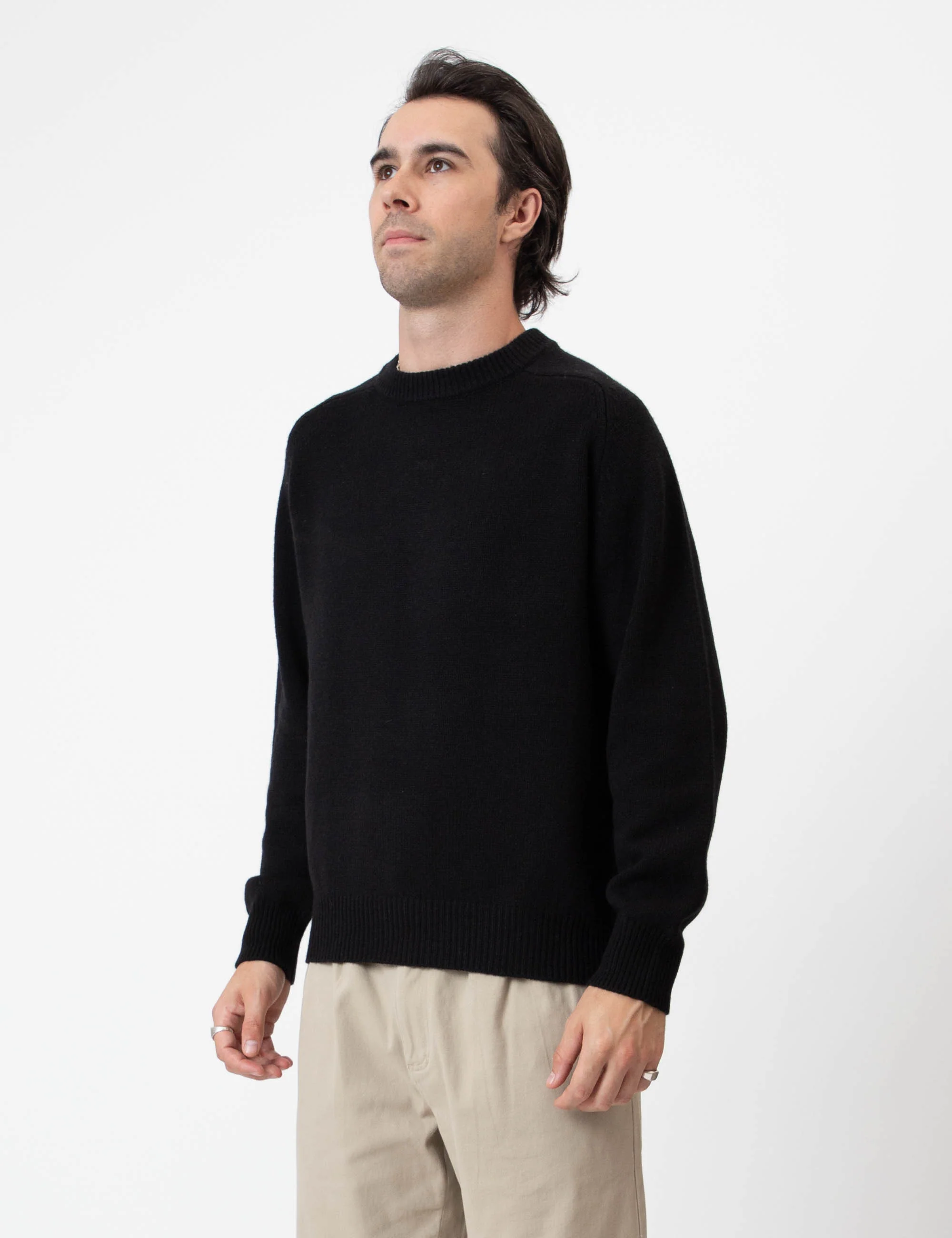 Fred Crew Wool Knit - Black - Image 6