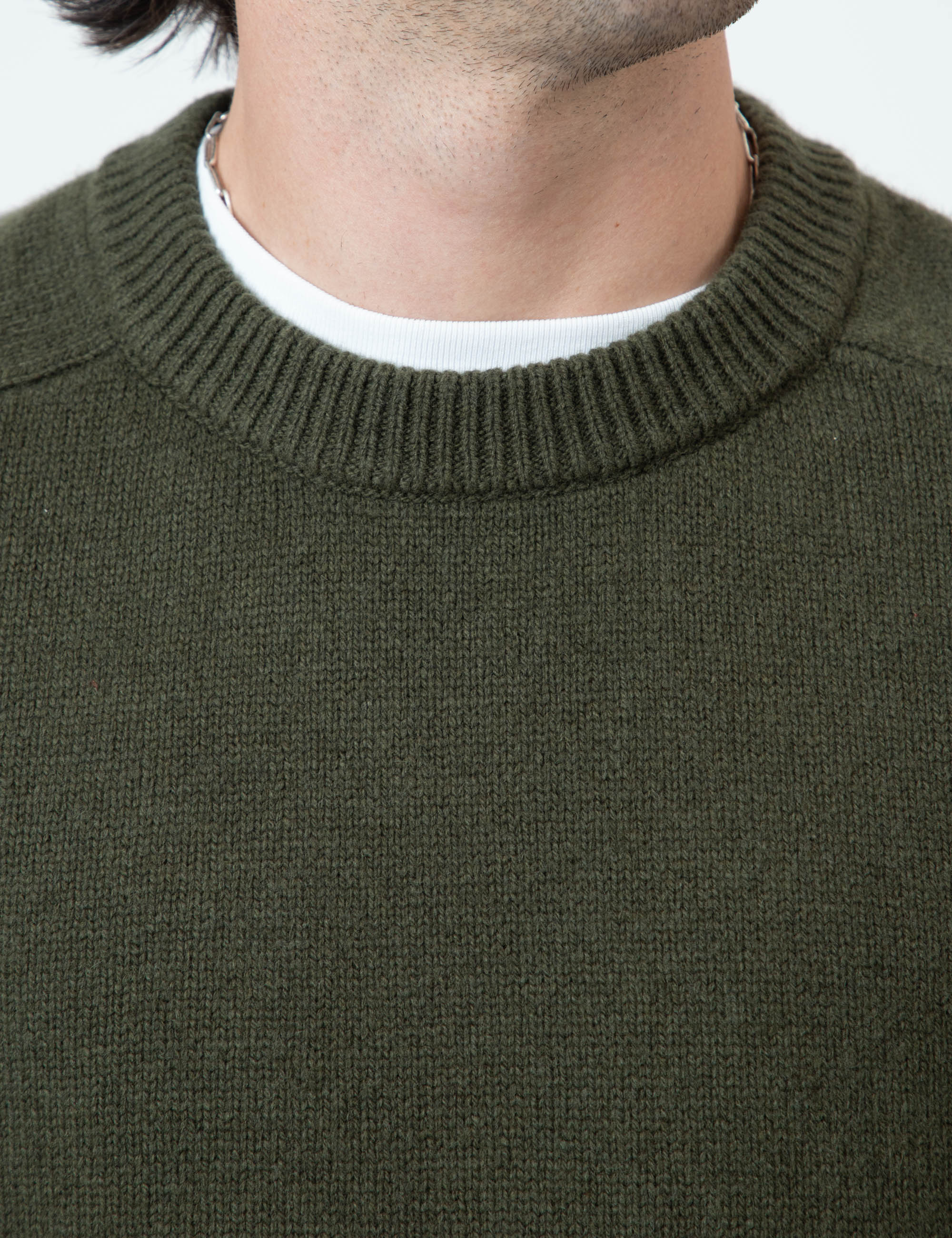 Fred Crew Wool Knit - Fatigue - Image 9
