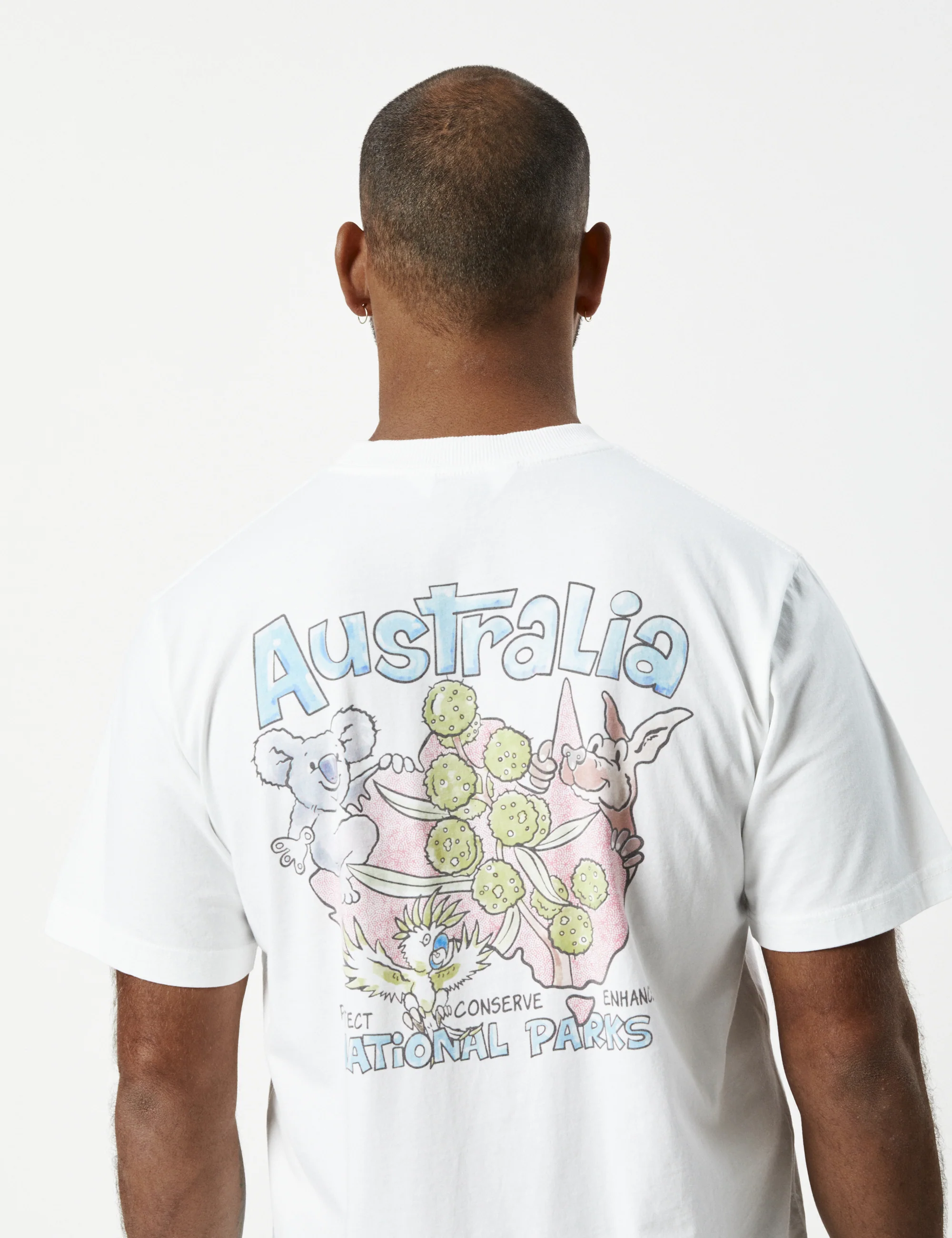 Heavy Weight Print Tee - Tourist Tee Australia - White - Image 4