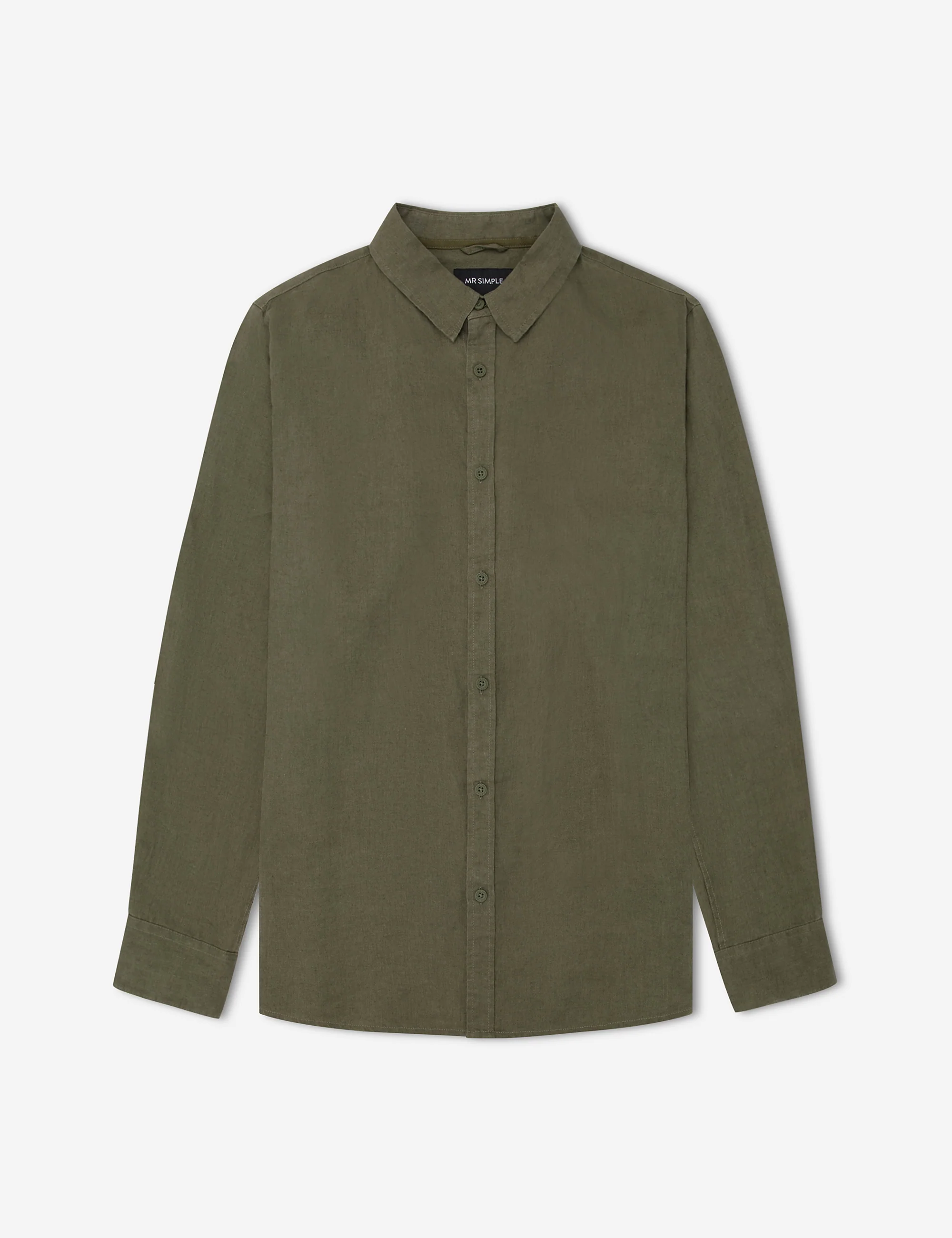 Linen Long Sleeve Shirt - Fatigue - Image 6