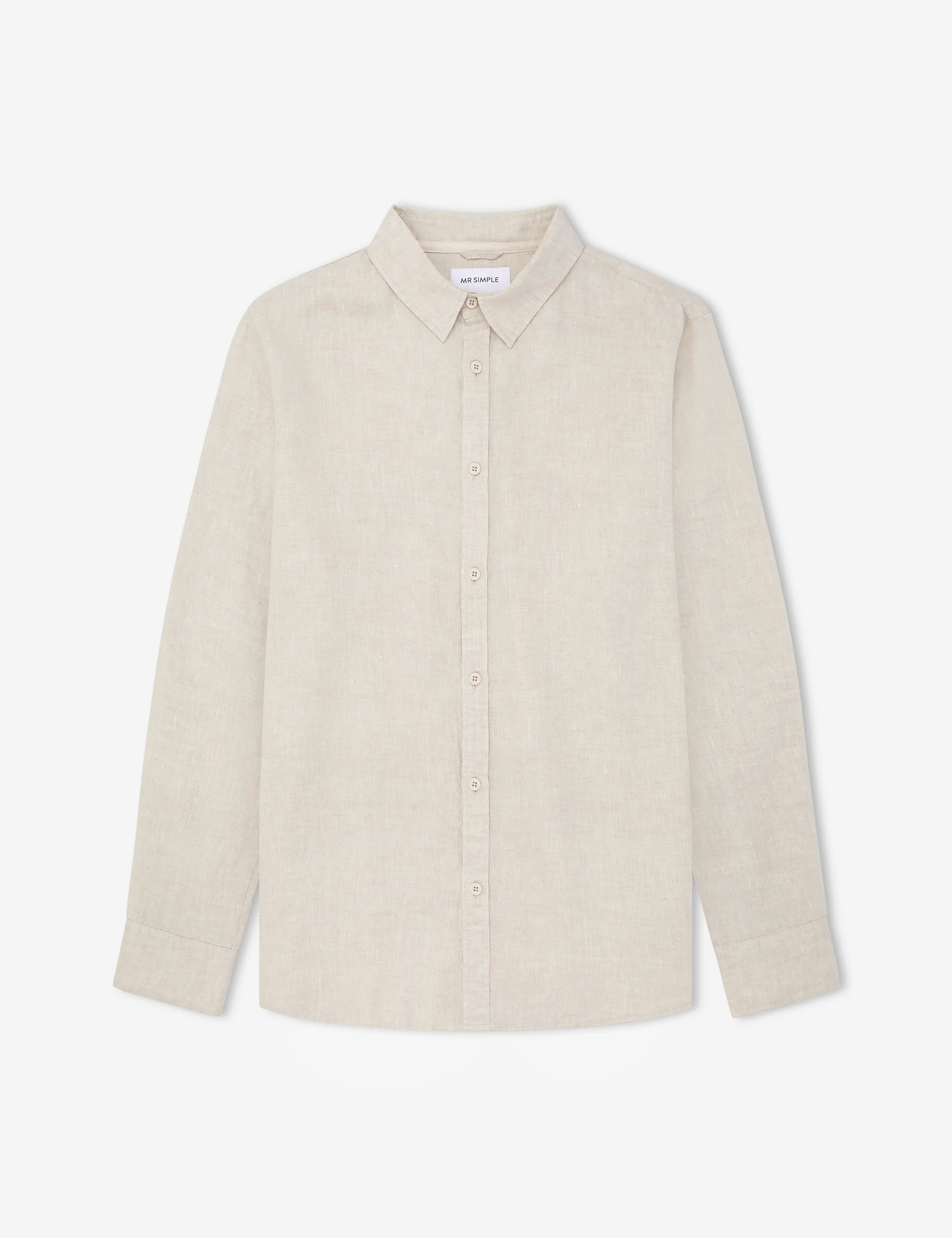 Linen Long Sleeve Shirt - Natural - Image 11