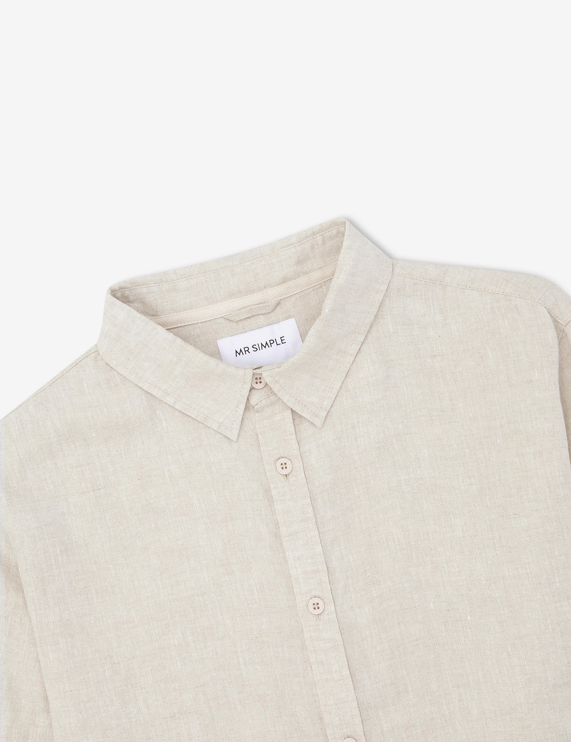 Linen Long Sleeve Shirt - Natural - Image 12