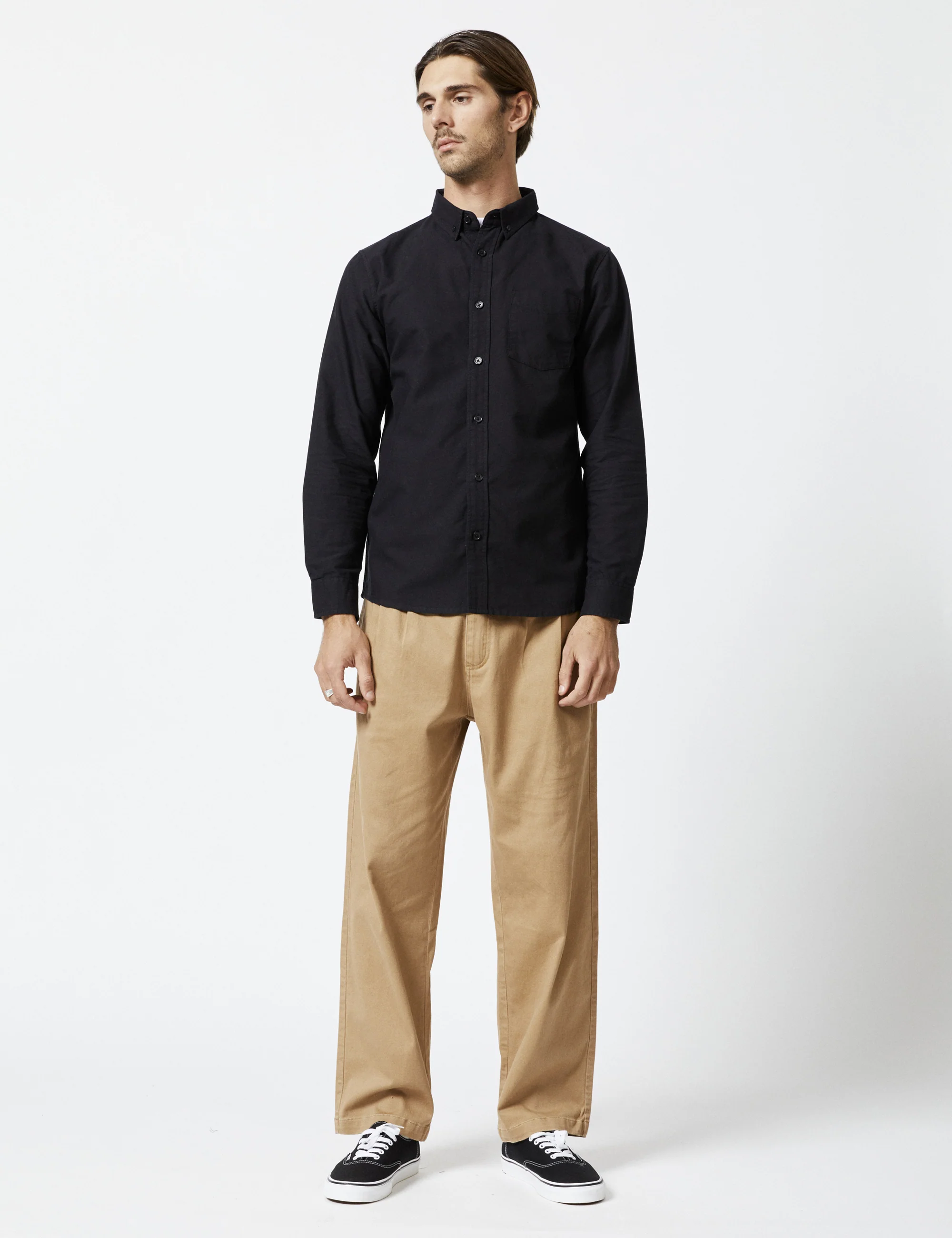 Oxford Long Sleeve Shirt - Black - Image 4