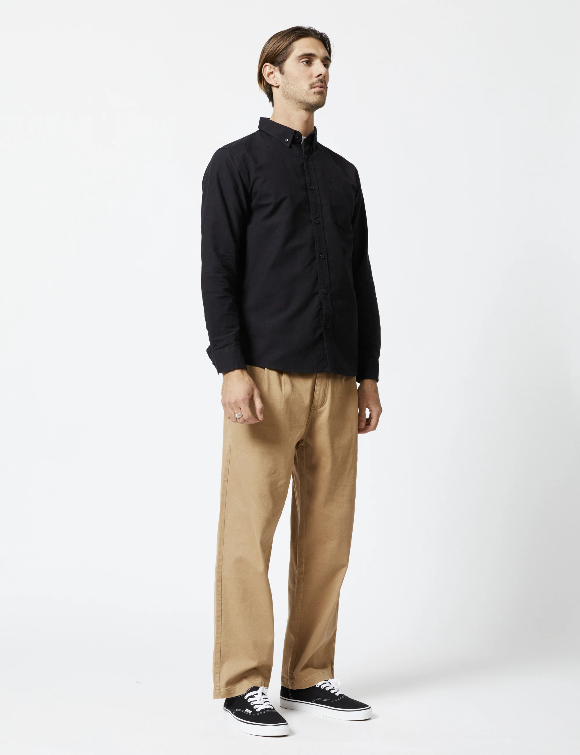 Oxford Long Sleeve Shirt - Black - Image 5