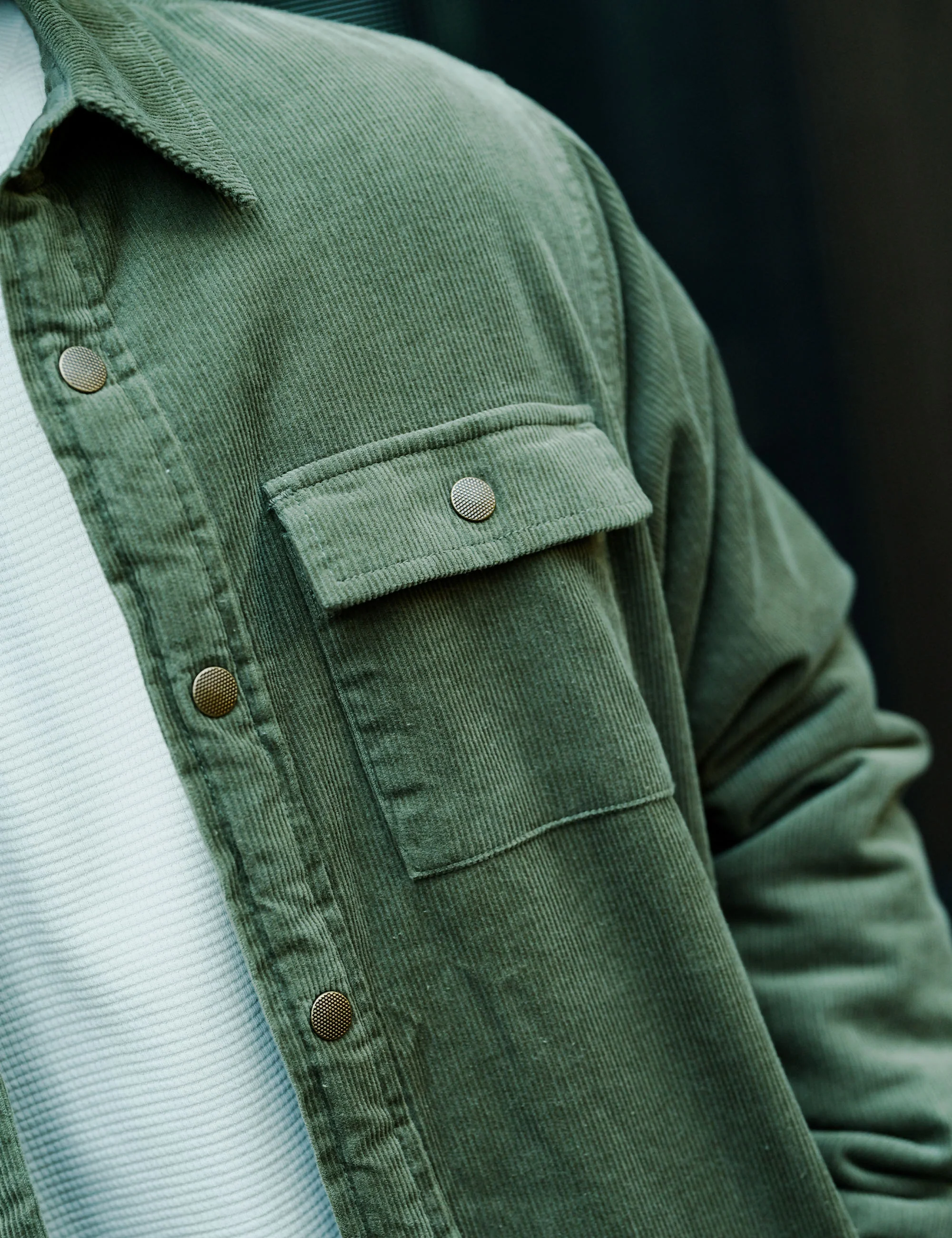 Quilted Cord Jacket - Army - Image 11