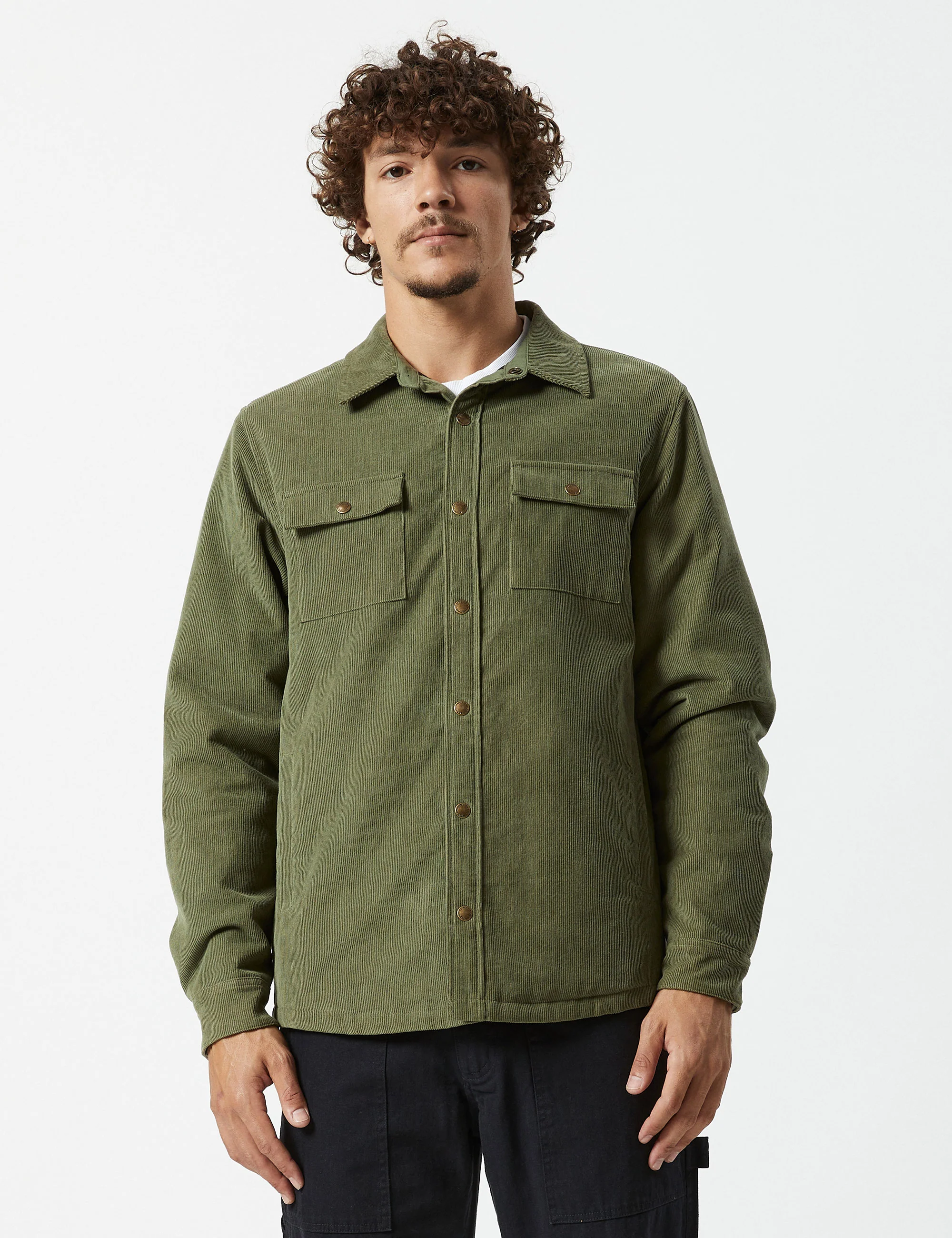 Quilted Cord Jacket - Army - Image 5