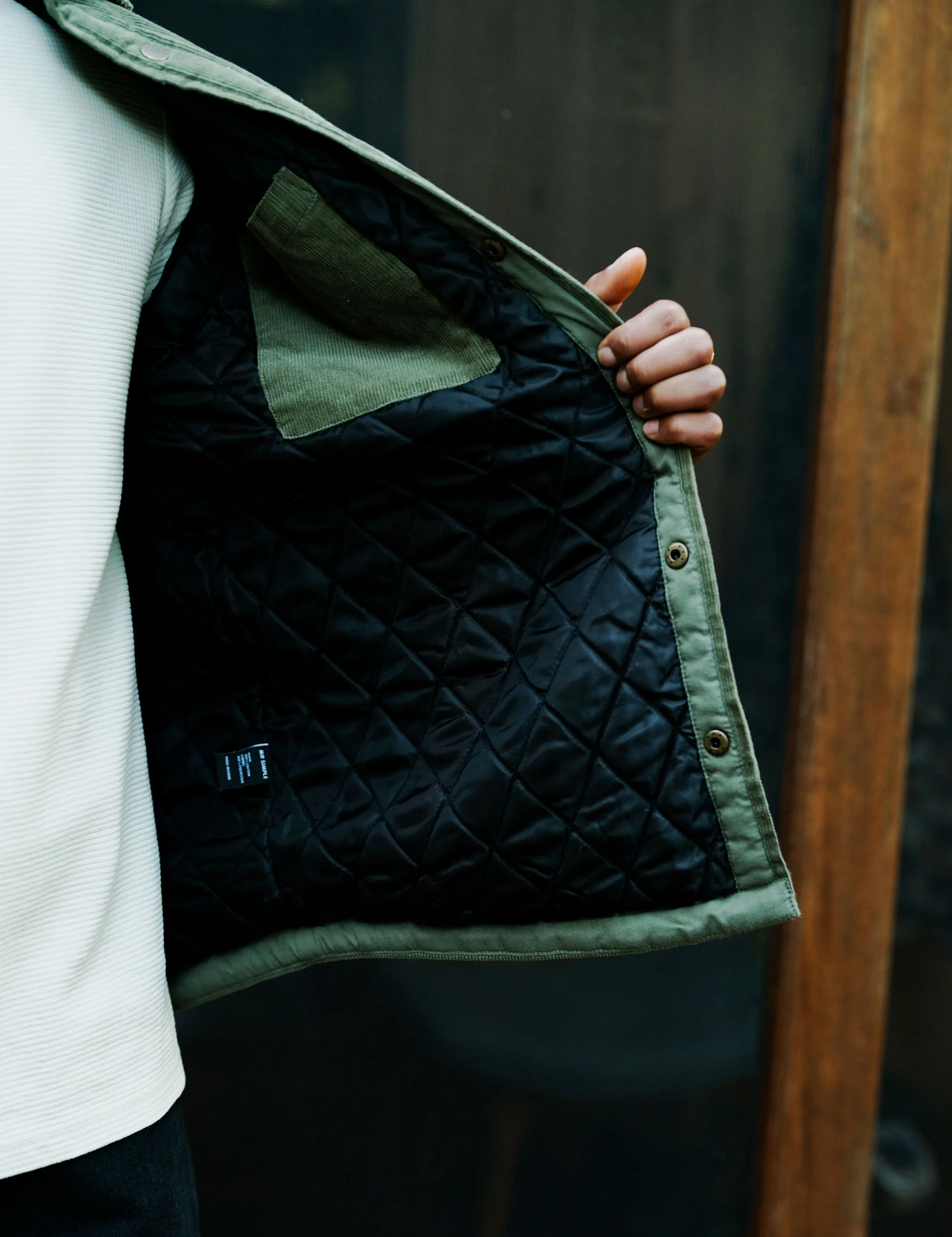 Quilted Cord Jacket - Army - Image 9