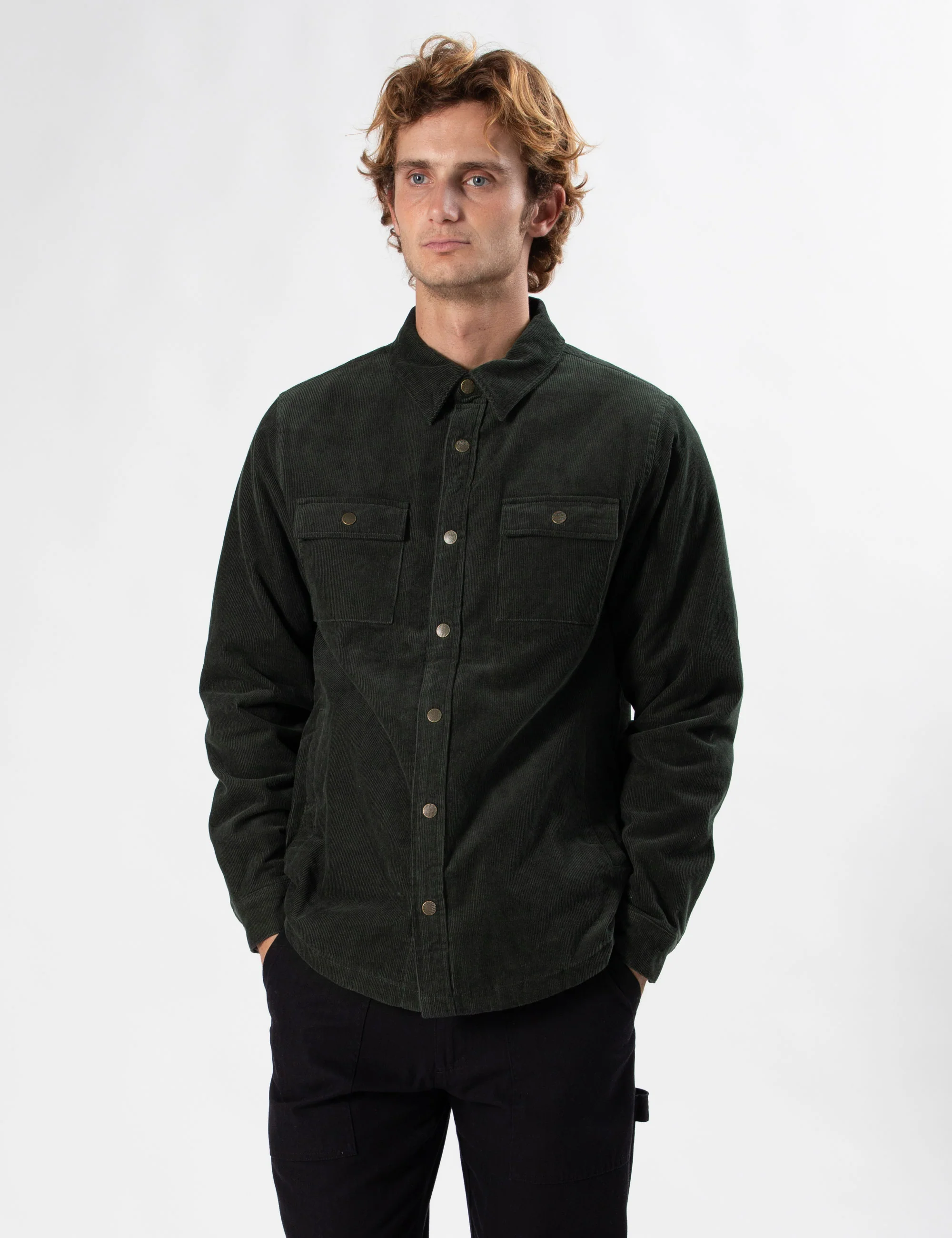 Quilted Cord Jacket - Pine - Image 3