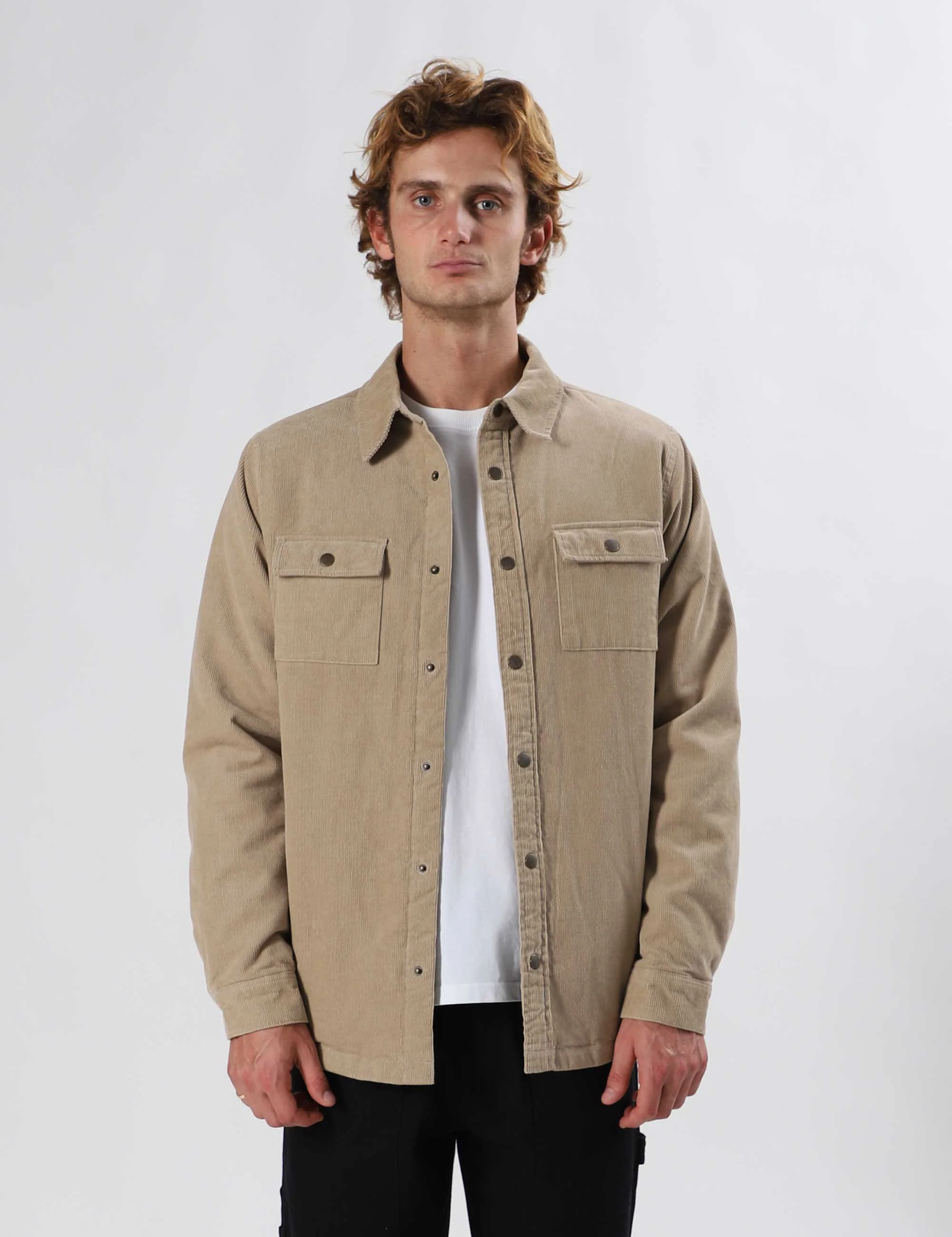 Quilted Cord Jacket - Stone - Image 13