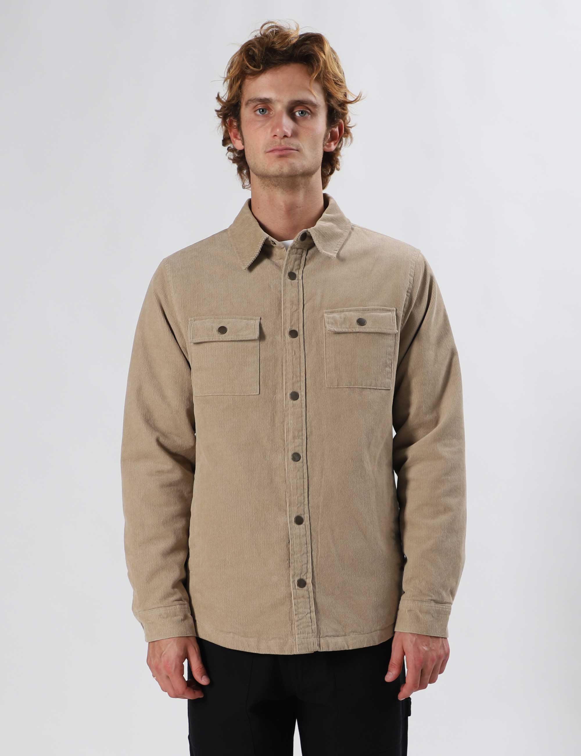Quilted Cord Jacket - Stone - Image 5
