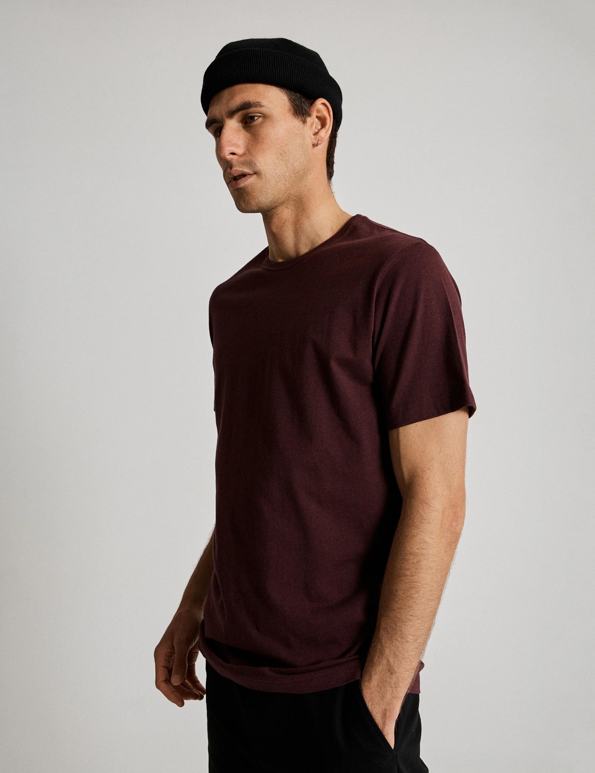 Reginald Organic Tee - Burgundy Marle - Image 2