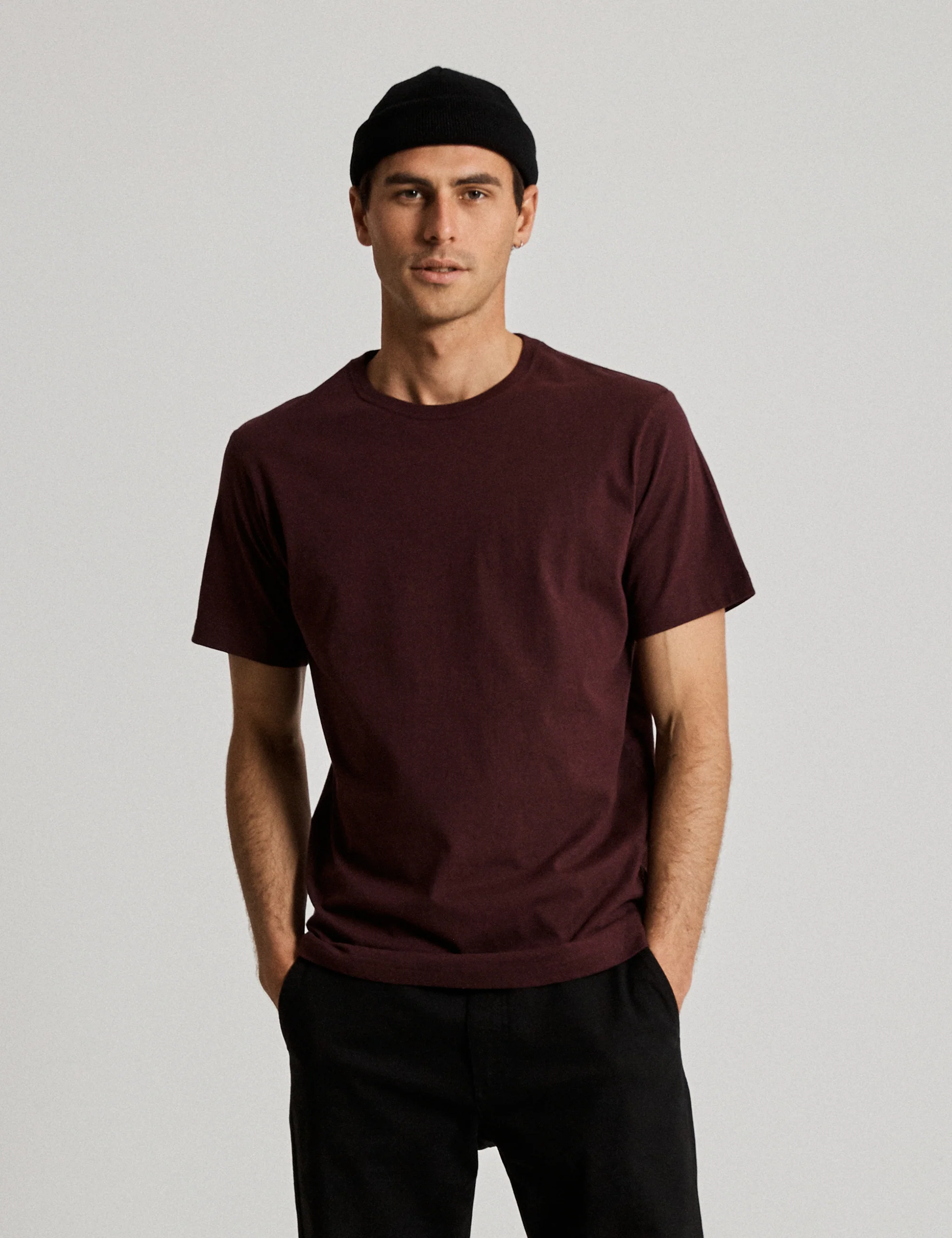 Reginald Organic Tee - Burgundy Marle - Image 4