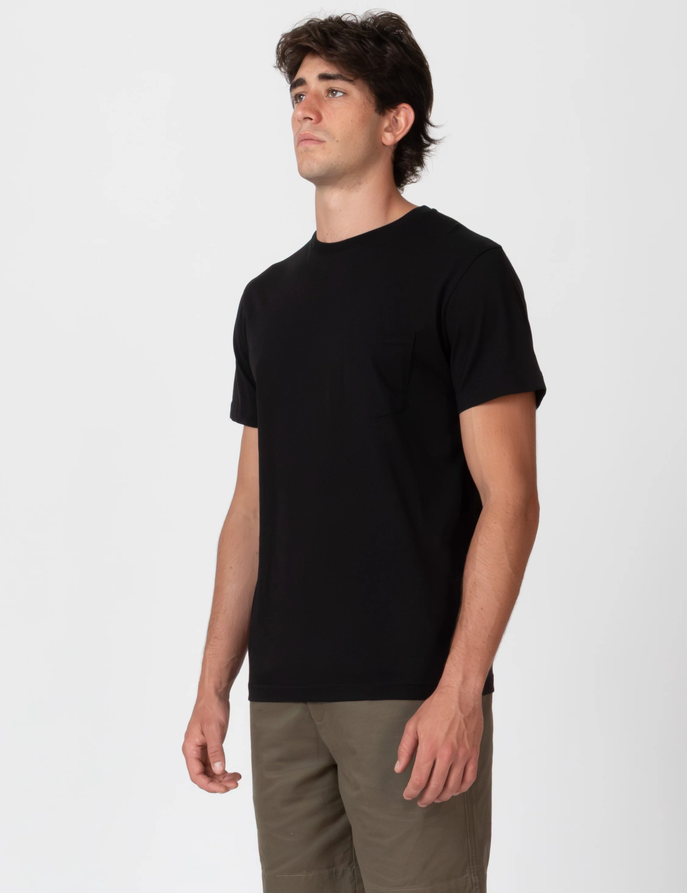 Reginald Organic Pocket Tee - Black - Image 3
