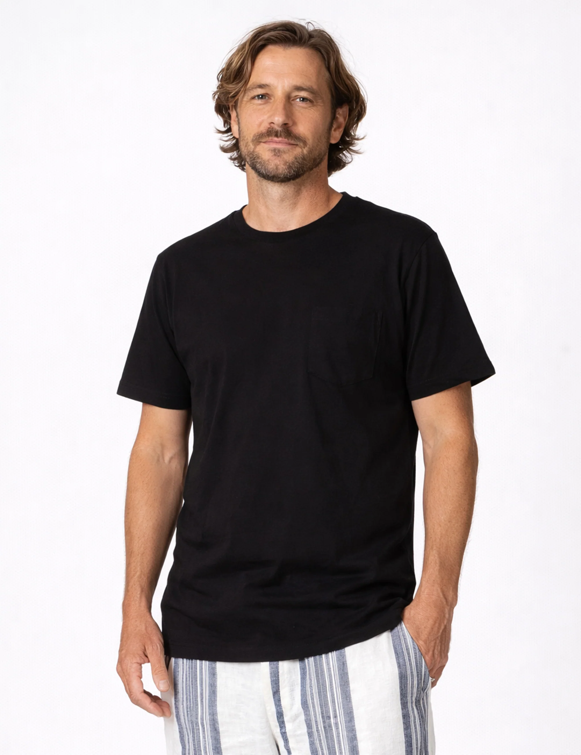 Reginald Organic Pocket Tee - Black - Image 5