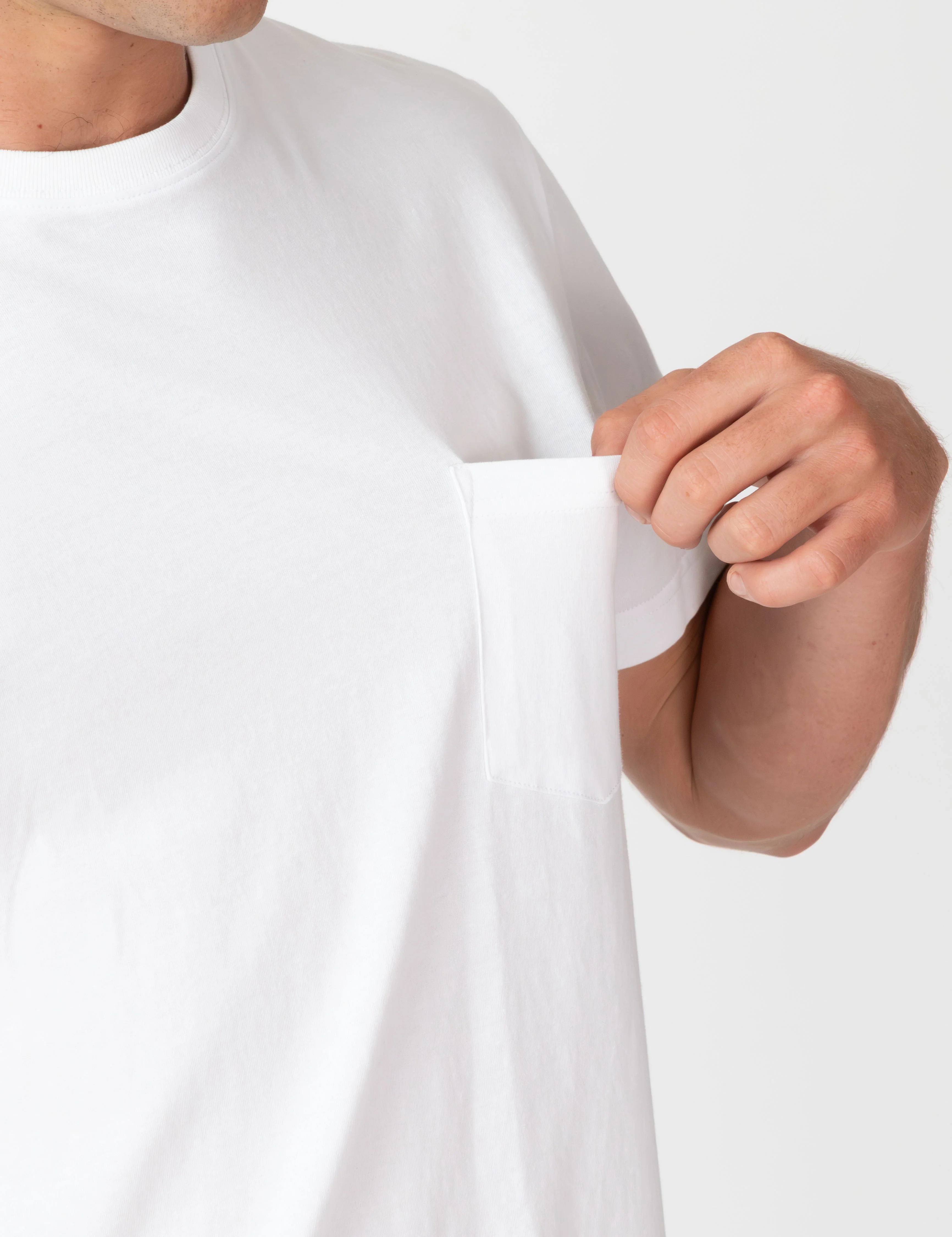 Reginald Organic Pocket Tee - White - Image 11