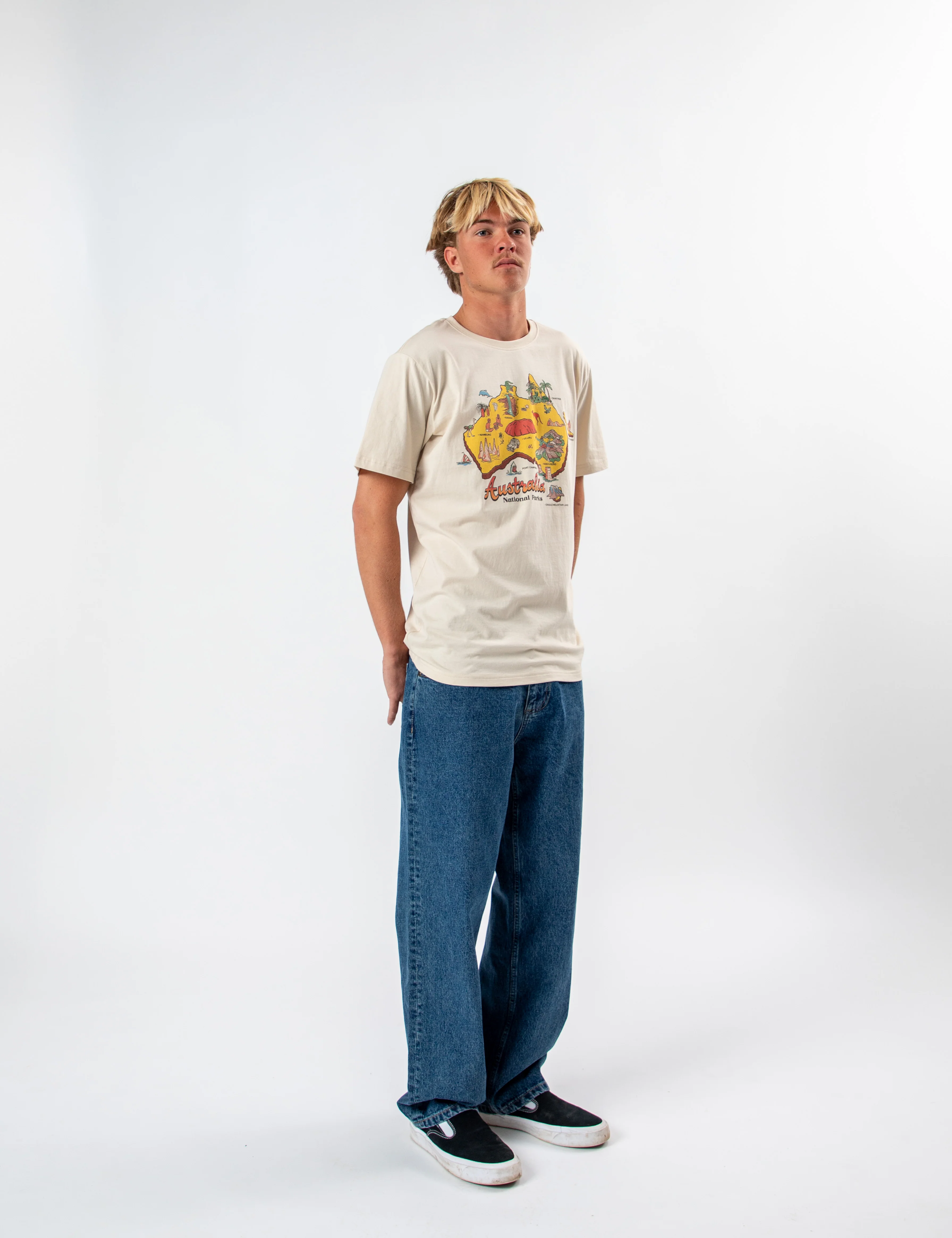 Reginald Organic Print Tee - Oz Tee Natural - Image 12