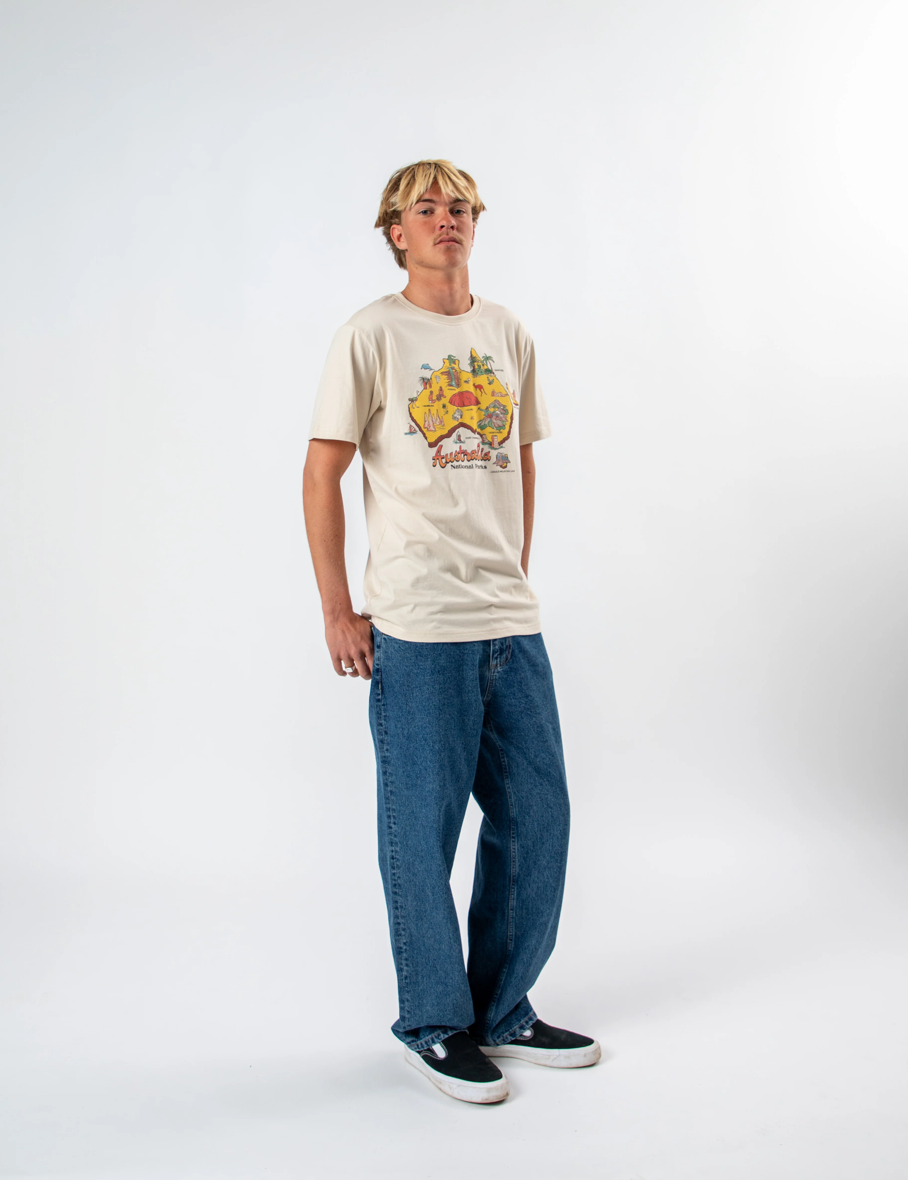 Reginald Organic Print Tee - Oz Tee Natural - Image 13