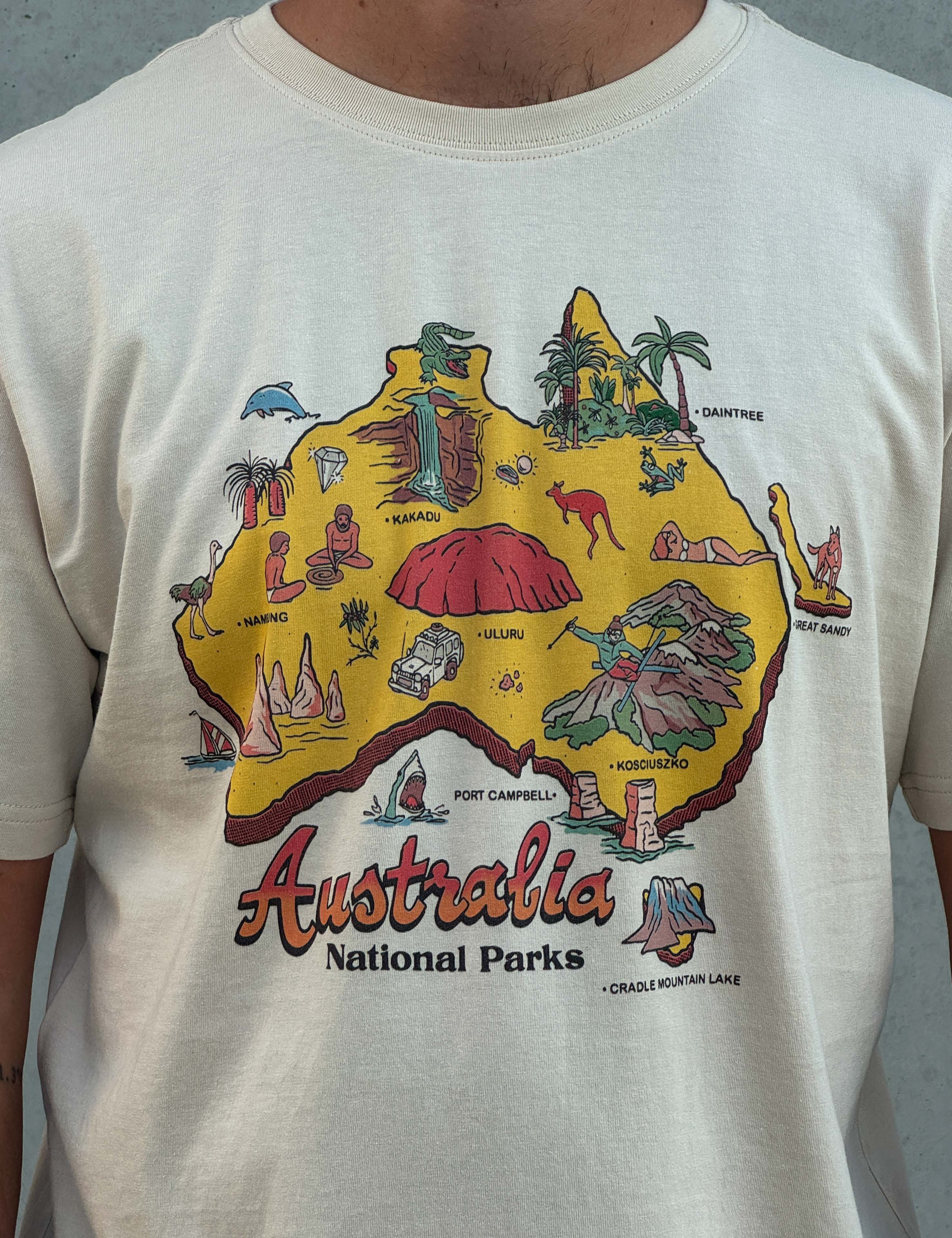 Reginald Organic Print Tee - Oz Tee Natural - Image 5
