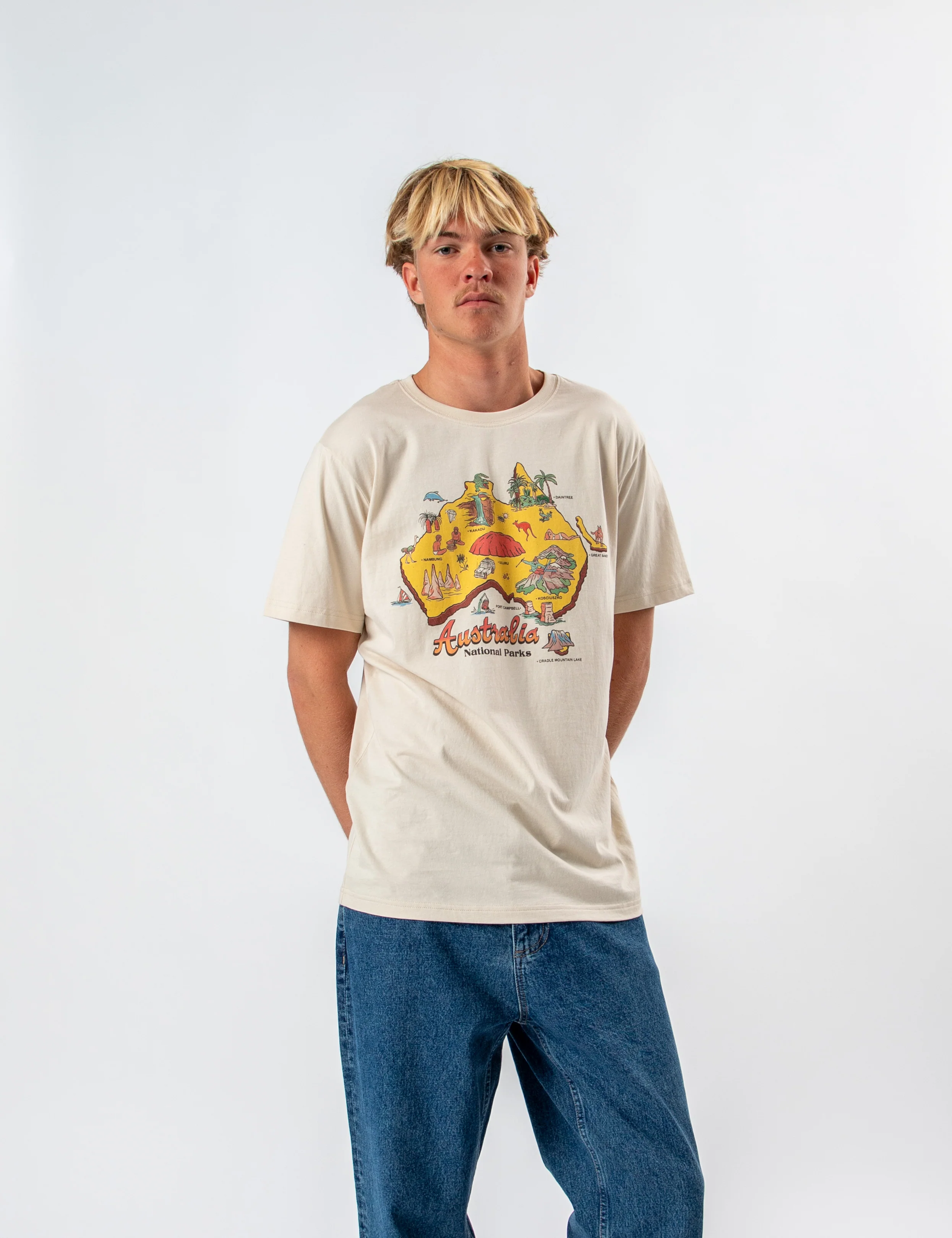 Reginald Organic Print Tee - Oz Tee Natural - Image 8