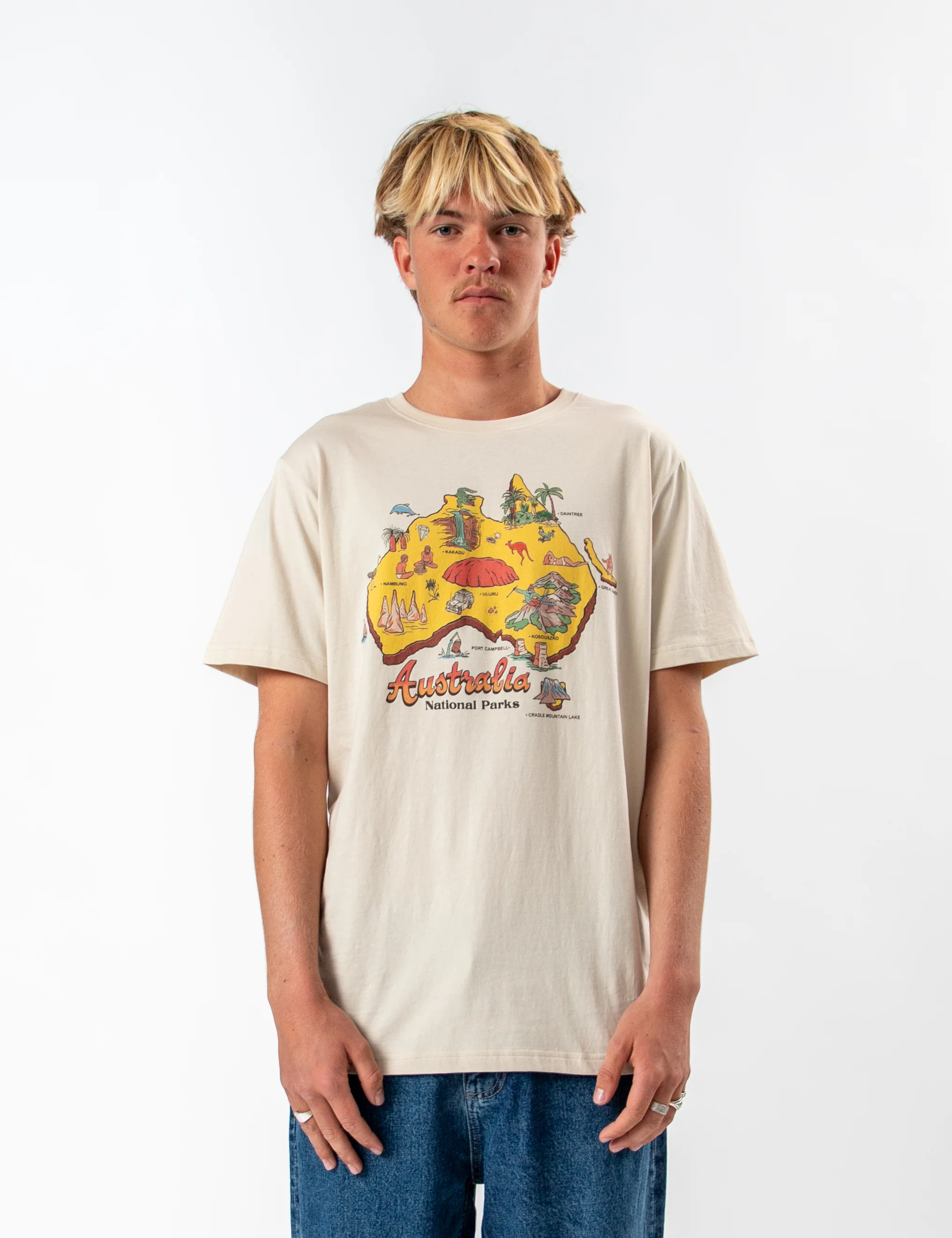 Reginald Organic Print Tee - Oz Tee Natural - Image 9