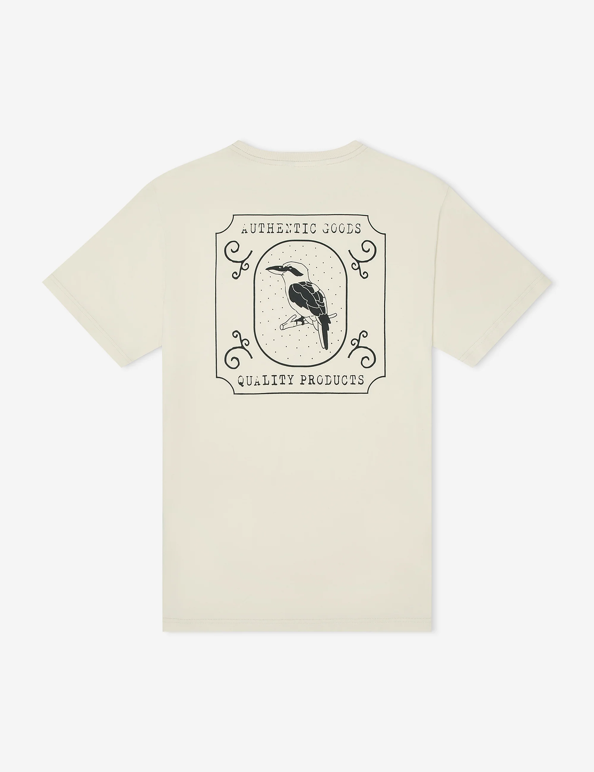 Reginald Organic Print Tee - Authentic Logo Natural - Image 3