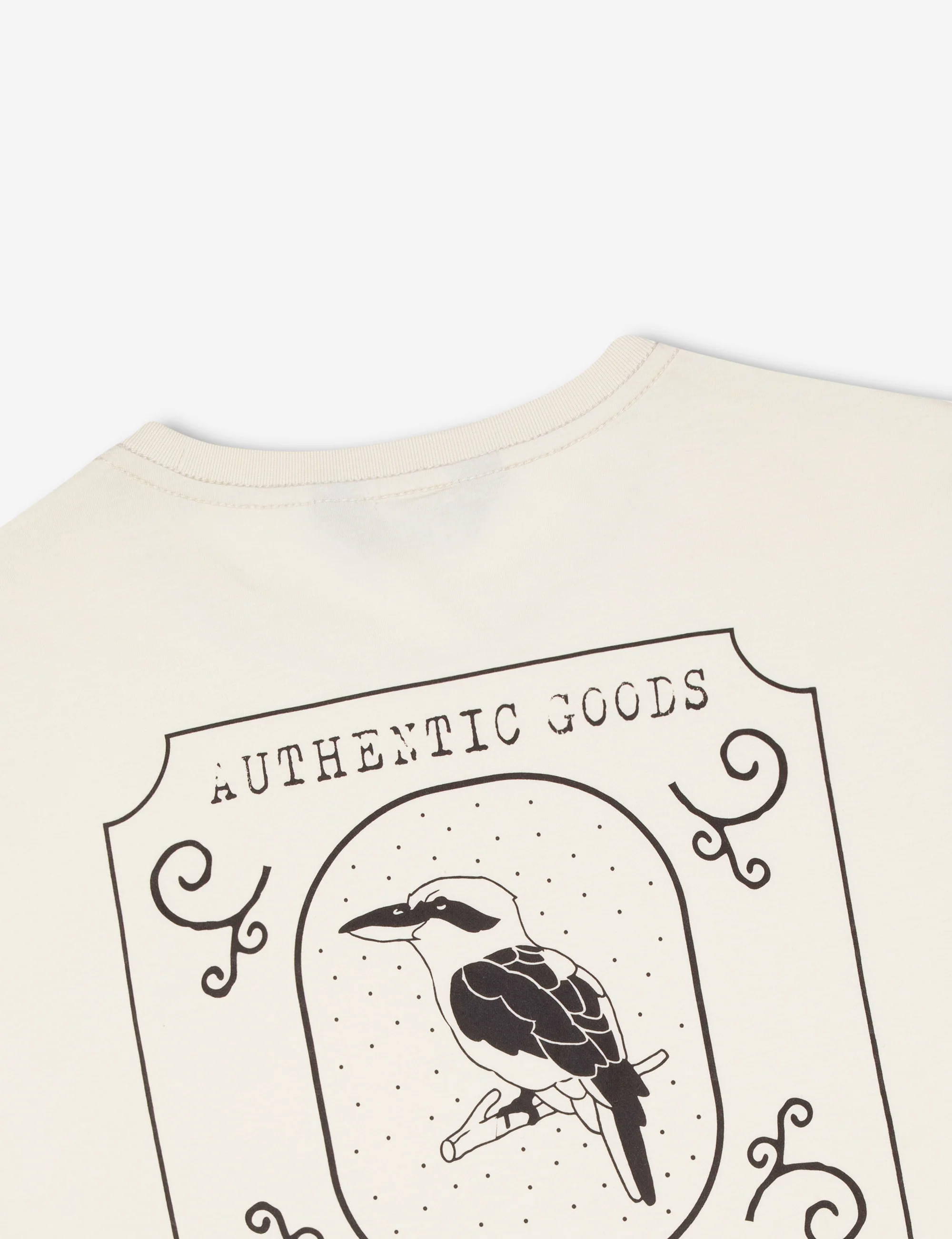 Reginald Organic Print Tee - Authentic Logo Natural - Image 6
