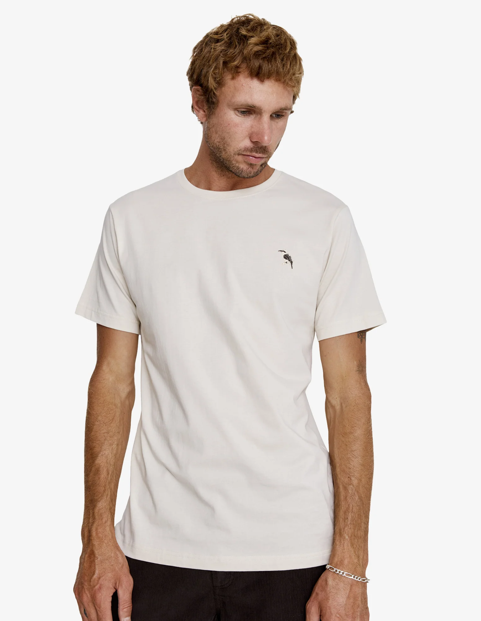 Reginald Organic Print Tee - Authentic Logo Natural - Image 8