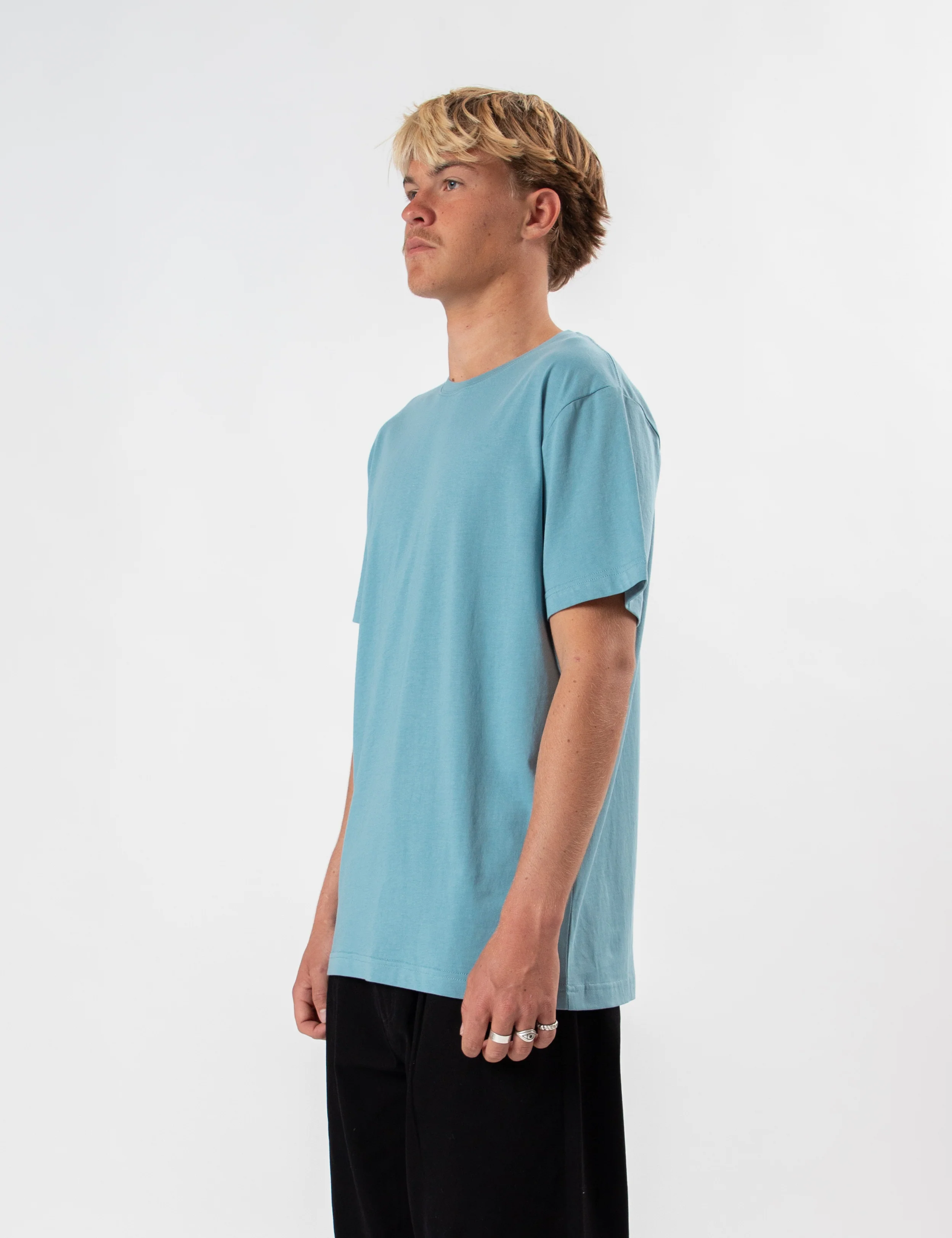 Reginald Organic Tee - Blue Smoke - Image 3