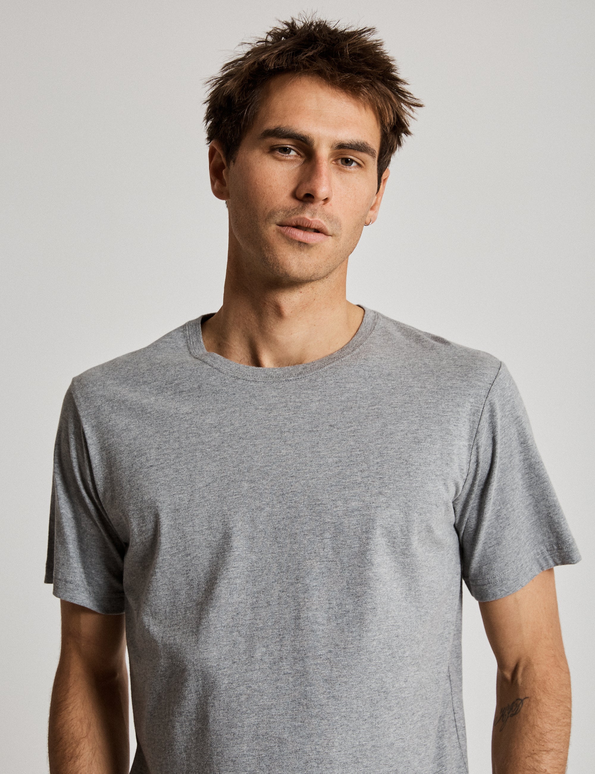 Reginald Organic Tee - Grey Marle - Image 5