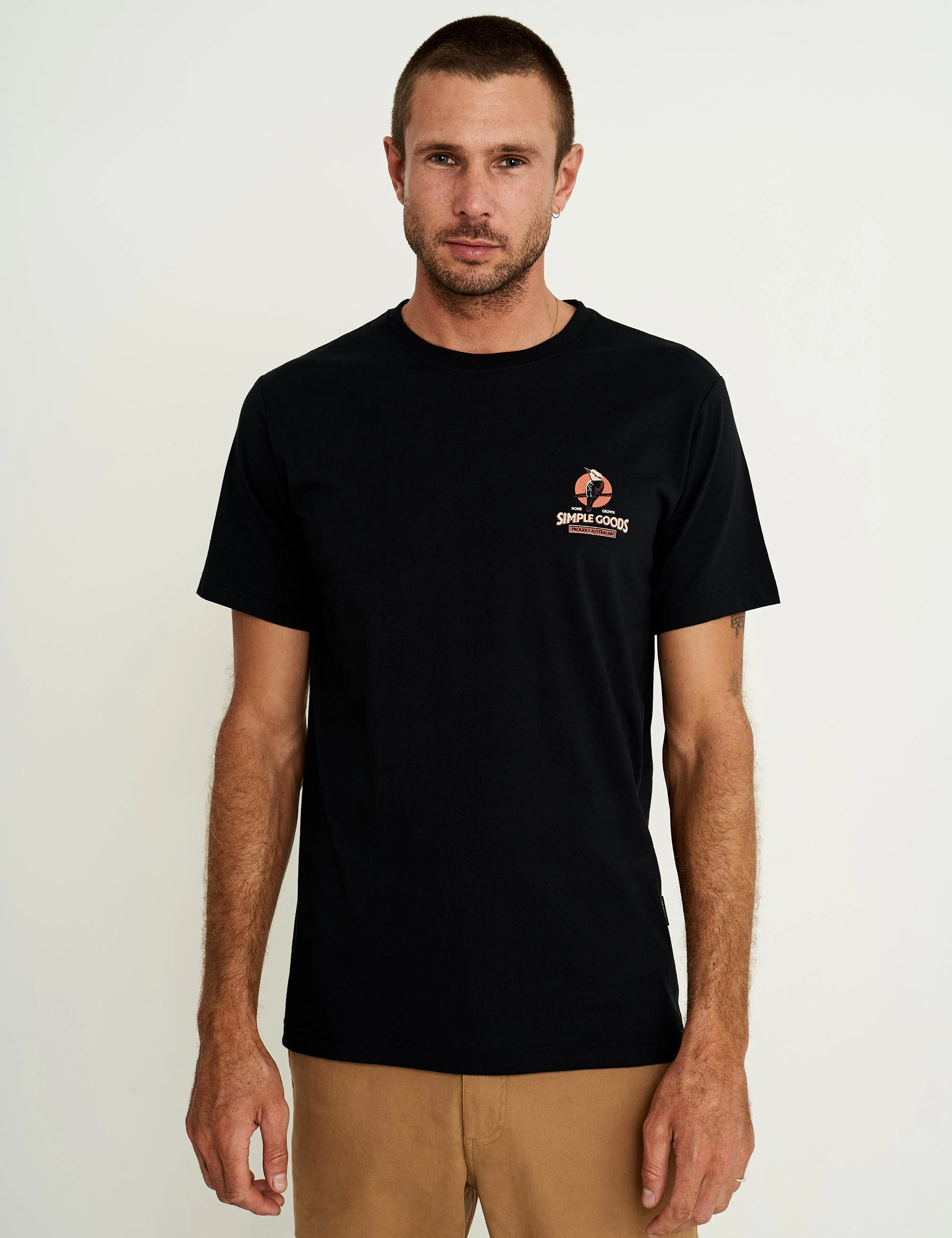 Reginald Organic Print Tee - Kookaburra Tee Black - Image 6