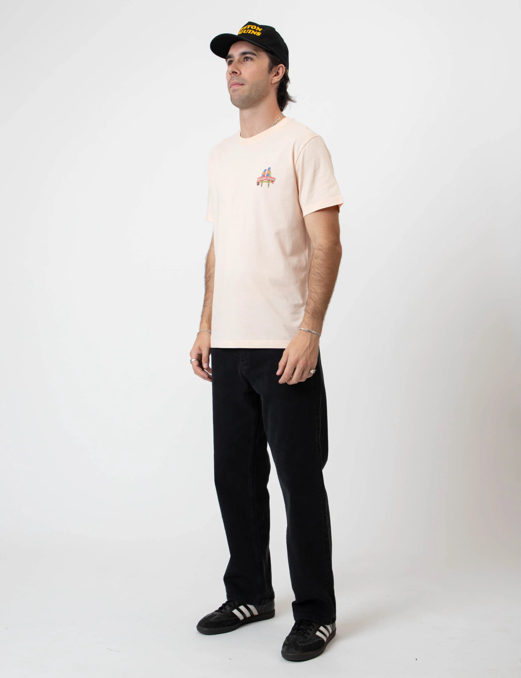Reginald Organic Print Tee - Rosella Tee Snow Peach - Image 3
