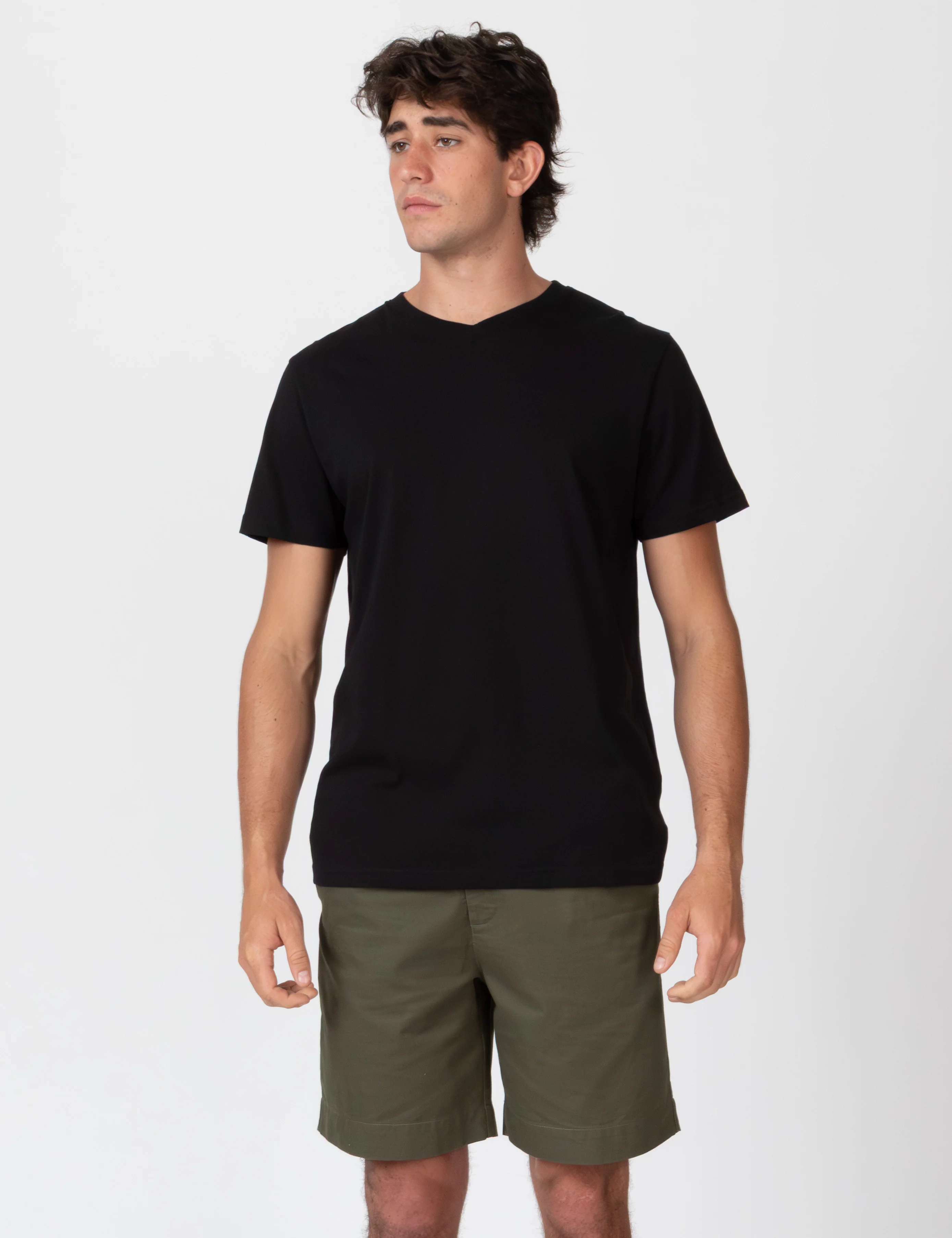 Reginald Organic Vee Tee - Black