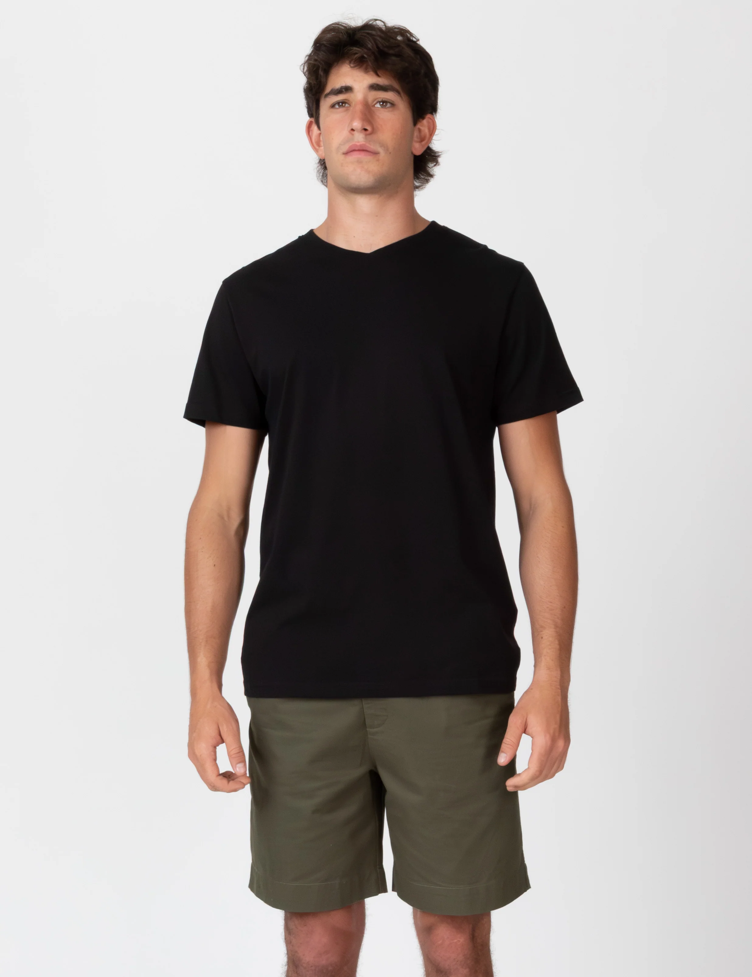 Reginald Organic Vee Tee - Black - Image 3