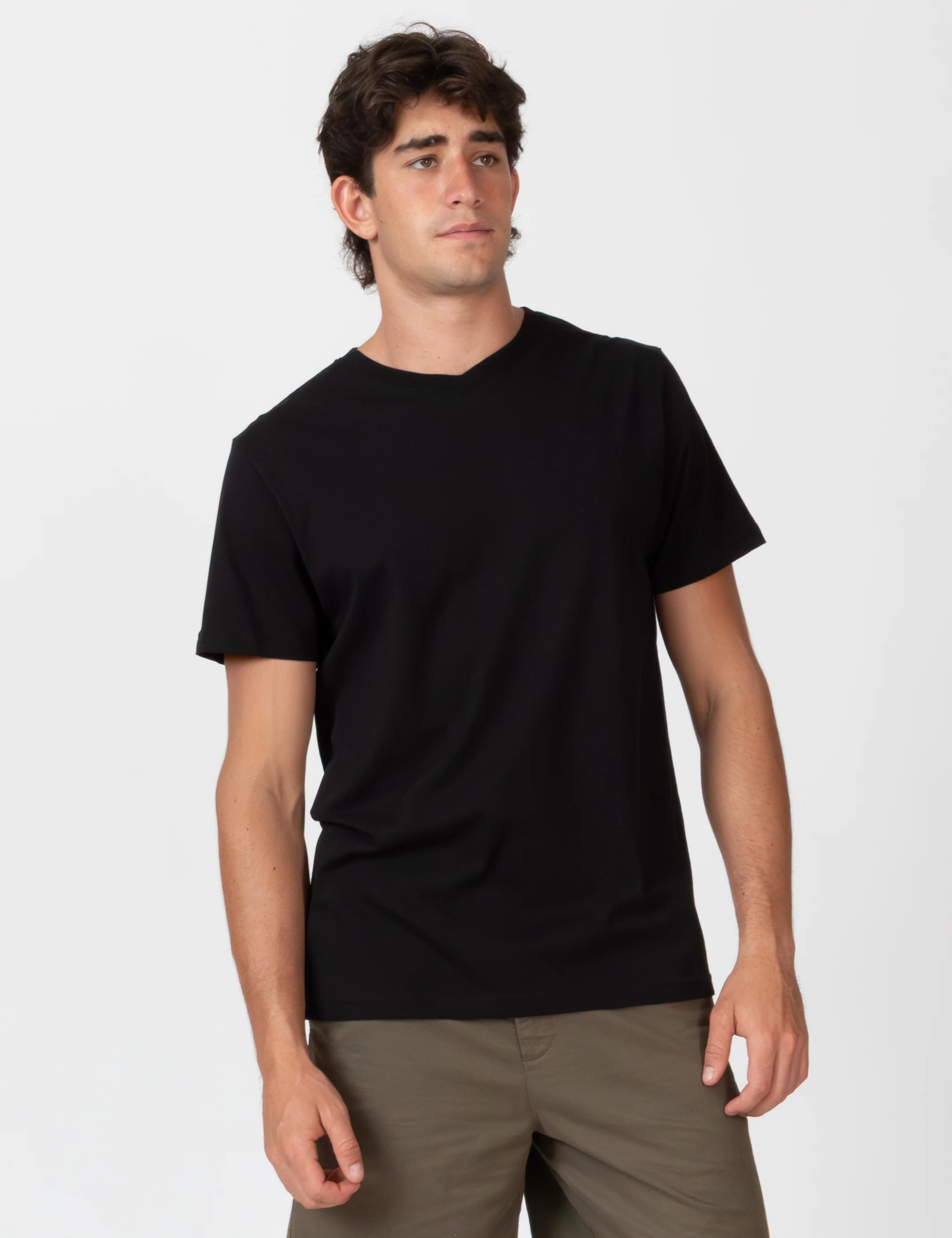 Reginald Organic Vee Tee - Black - Image 6