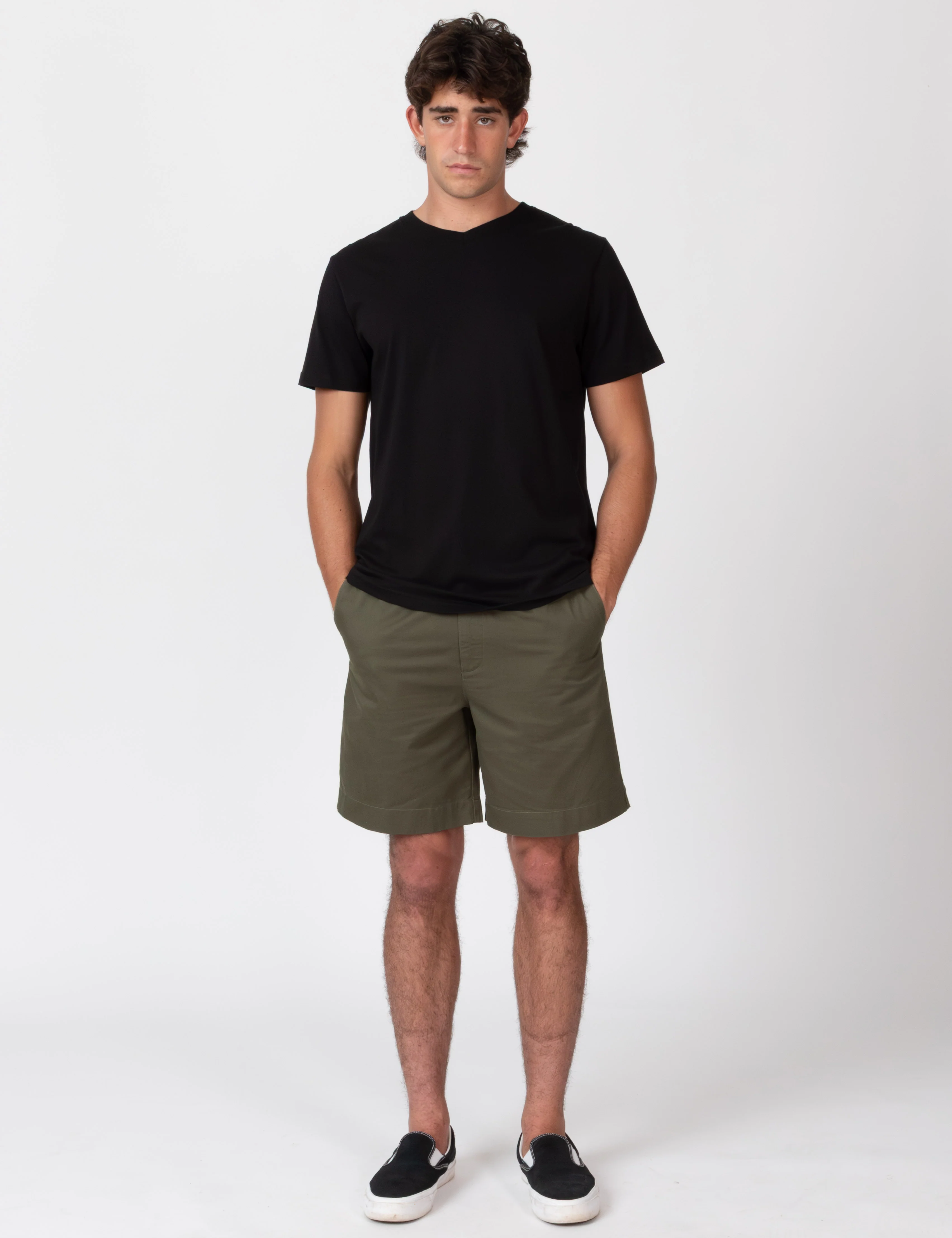 Reginald Organic Vee Tee - Black - Image 8