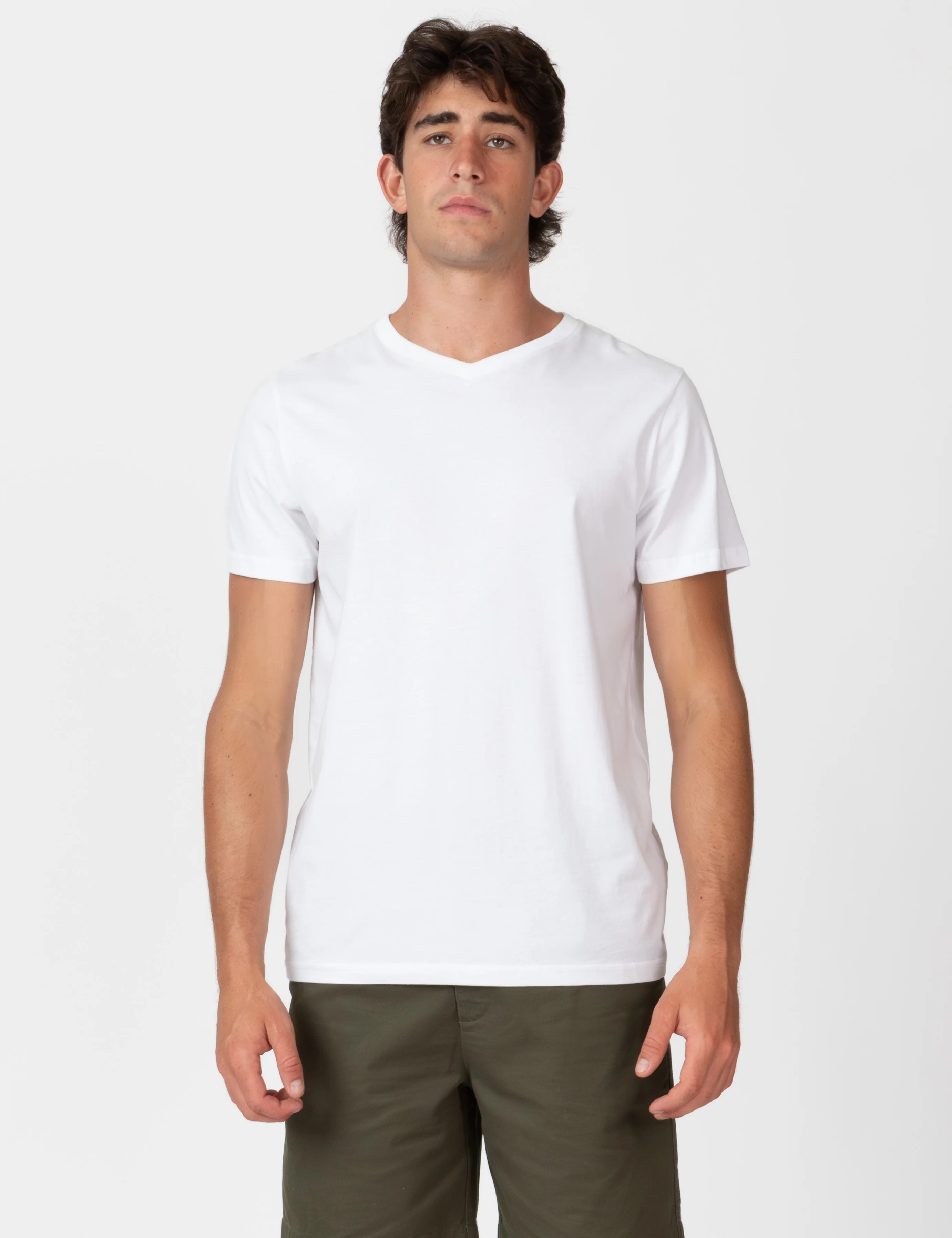 Reginald Organic Vee Tee - White