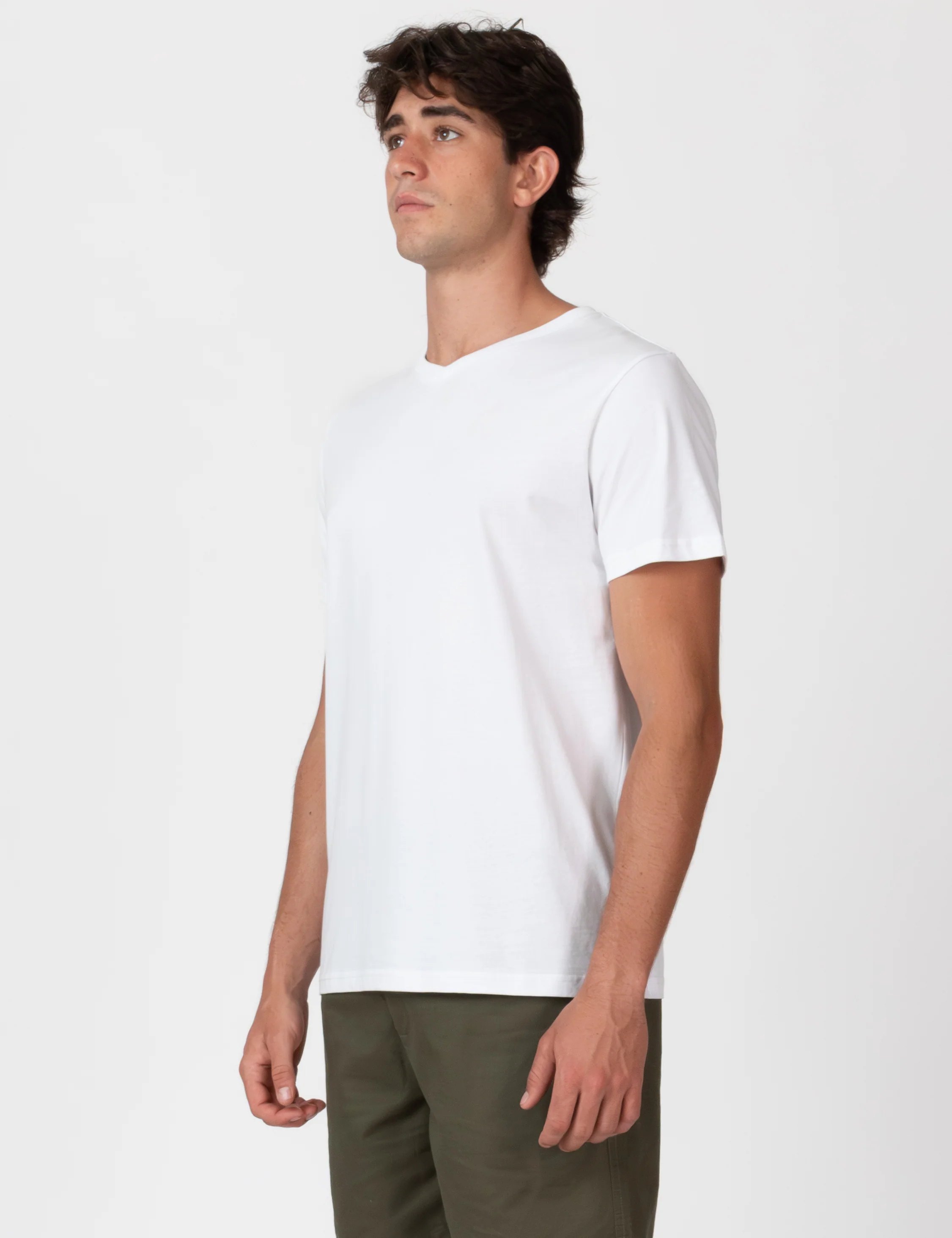 Reginald Organic Vee Tee - White - Image 11