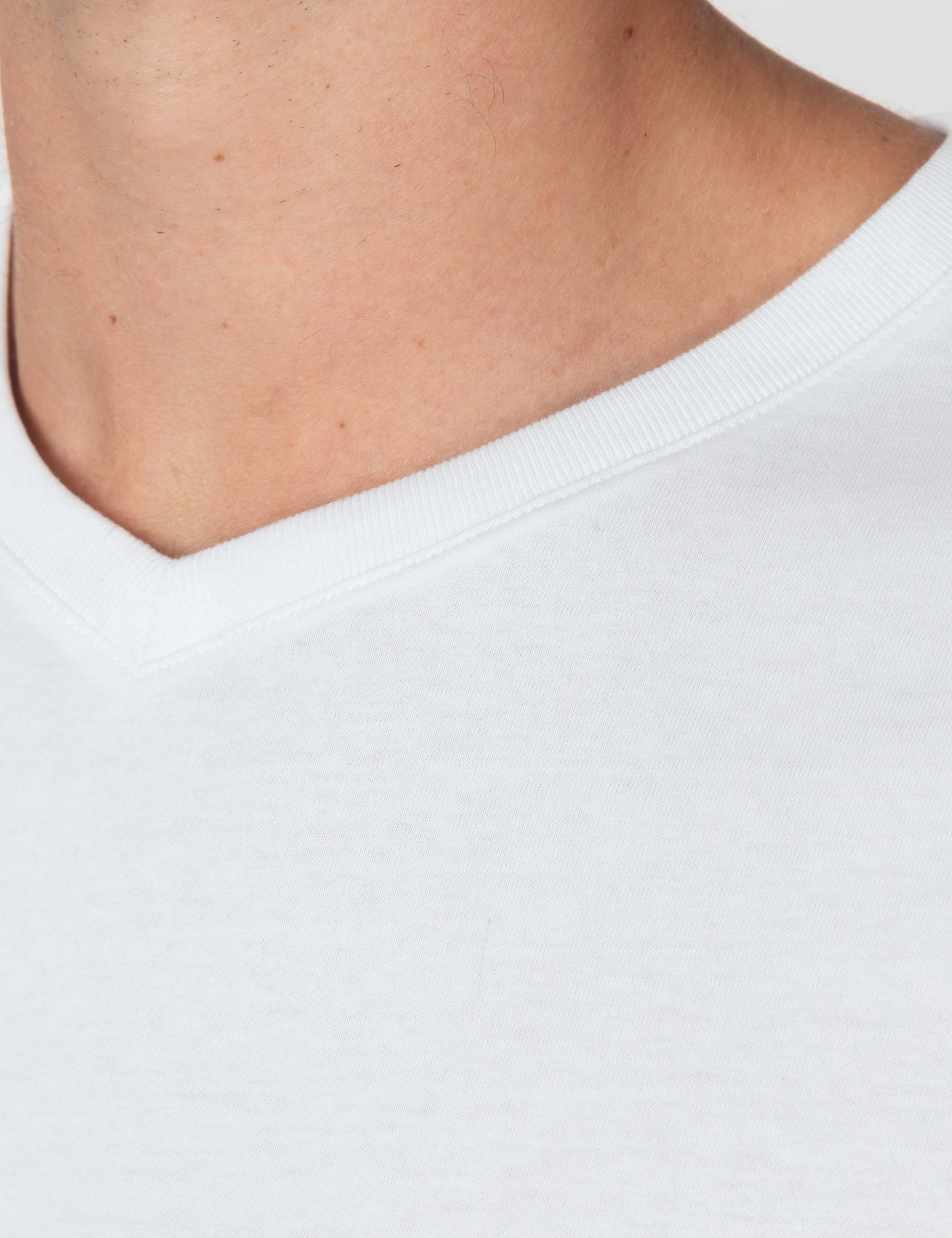 Reginald Organic Vee Tee - White - Image 13